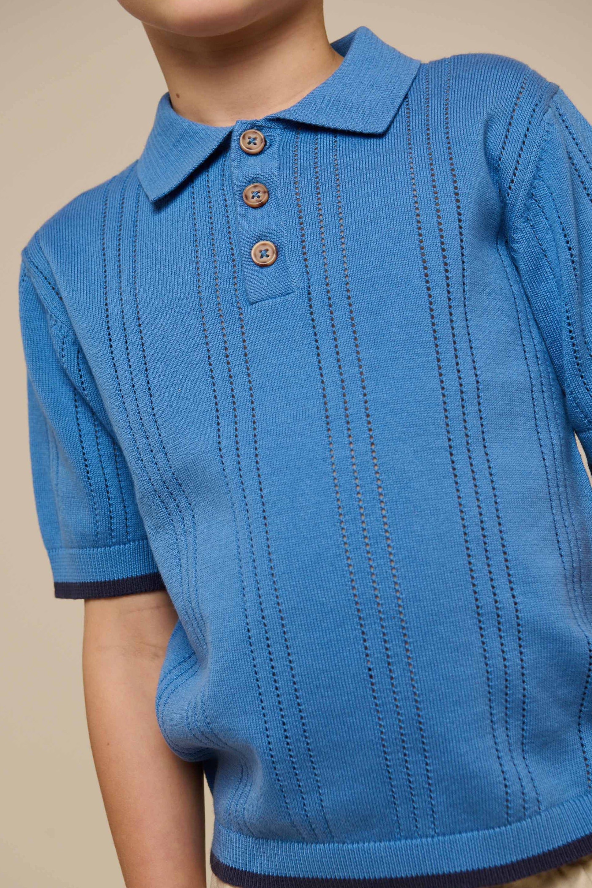 Gestricktes Polo für Jungen - Tween - Dusty Blue | 101244 Dylan