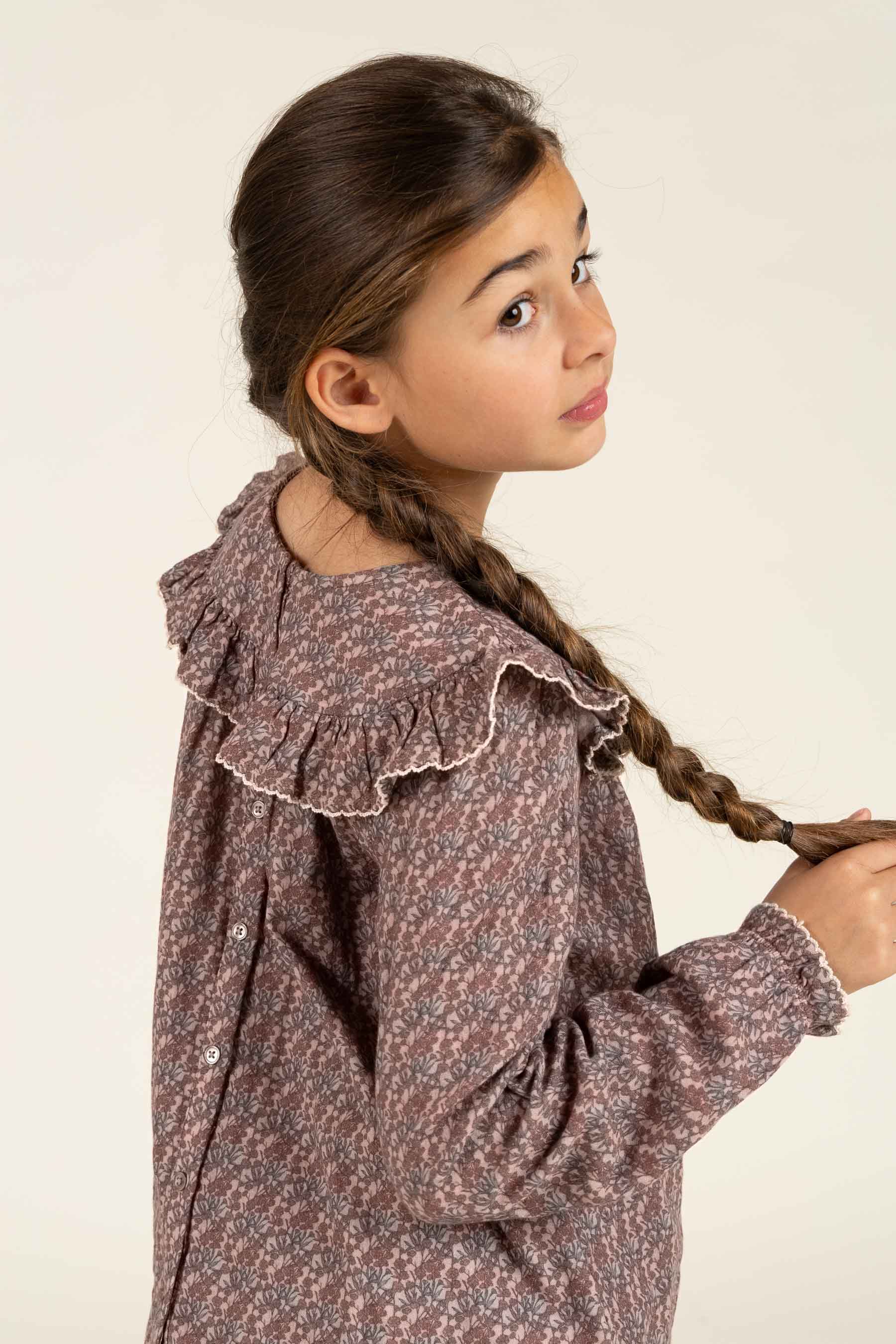 Bedruckte Zwei-Wege-Bluse aus doppelter Gaze - Tween - Rose / Green | 100732 Maggie