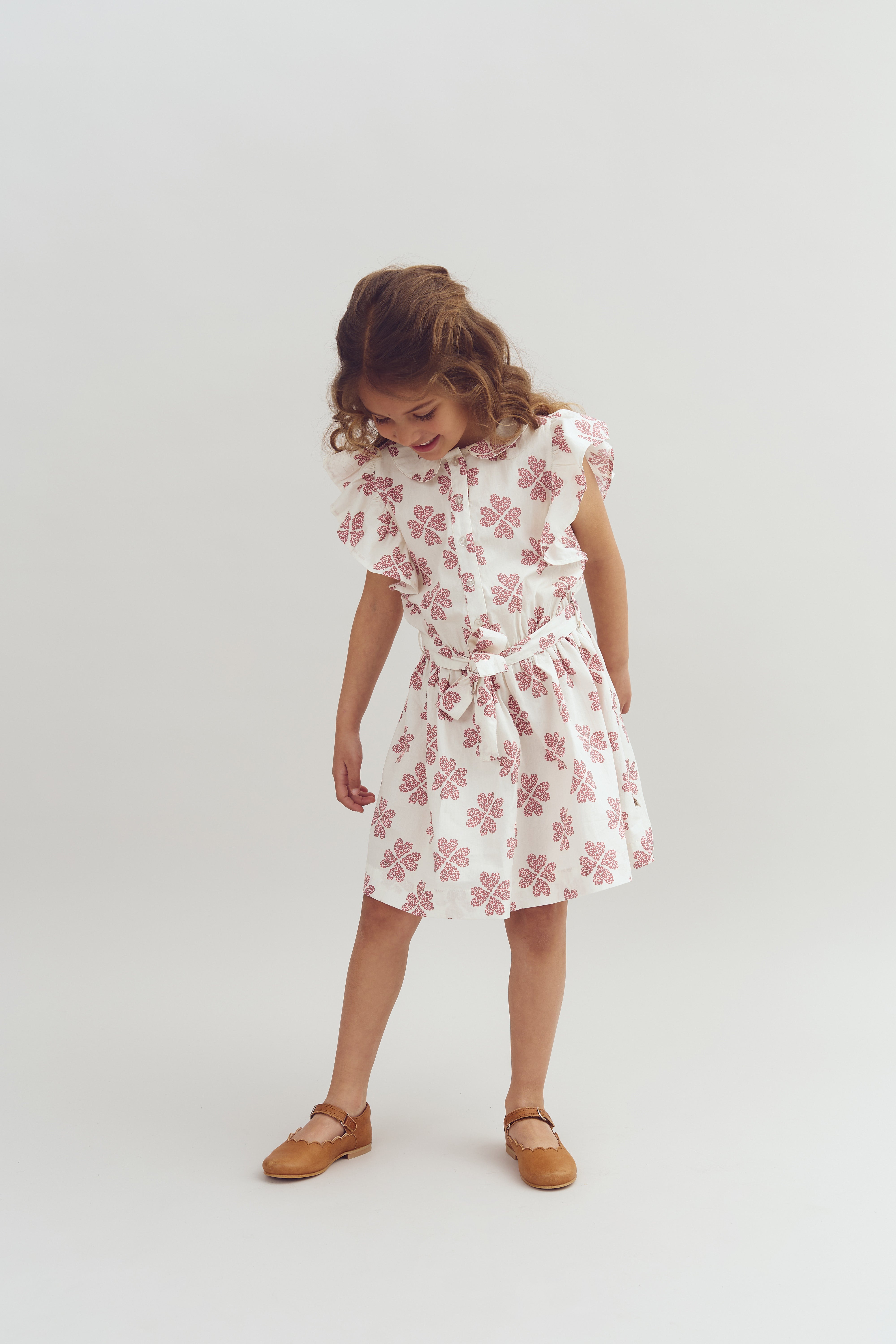 Herzdruck Hemdkleid - Off White / Blush | 100236