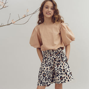 Baggy Popeline Shorts - Tween - Leopard print | 100222 Laura