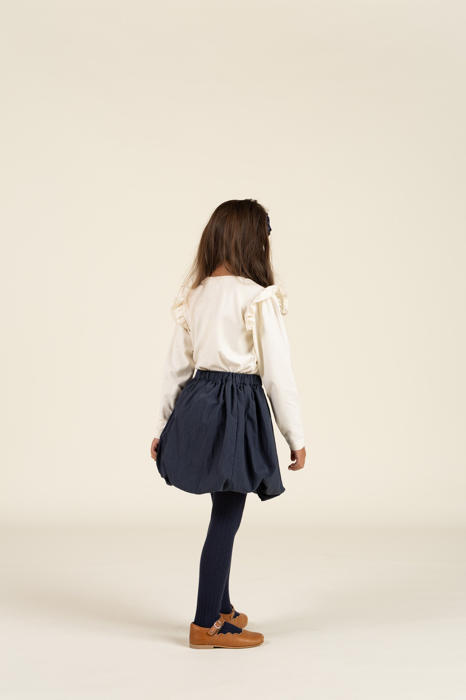 Rüschen-Jersey-Bluse - Kids - Off White | 100862 Talia