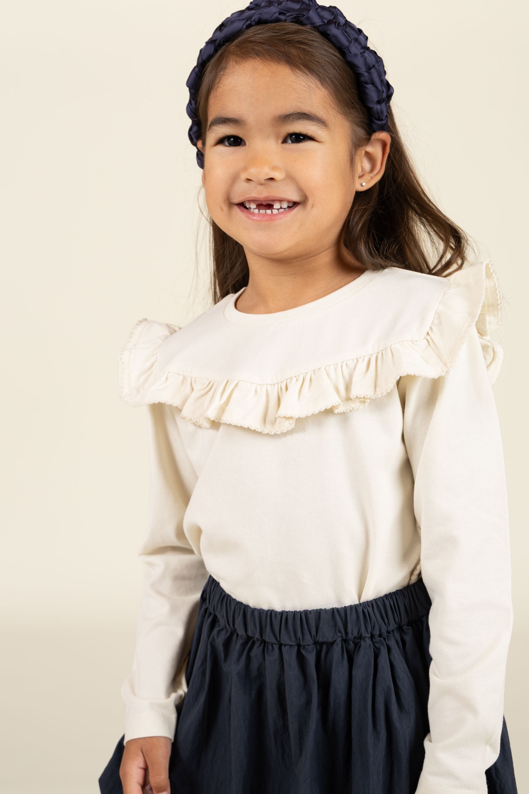 Rüschen-Jersey-Bluse - Kids - Off White | 100862 Talia