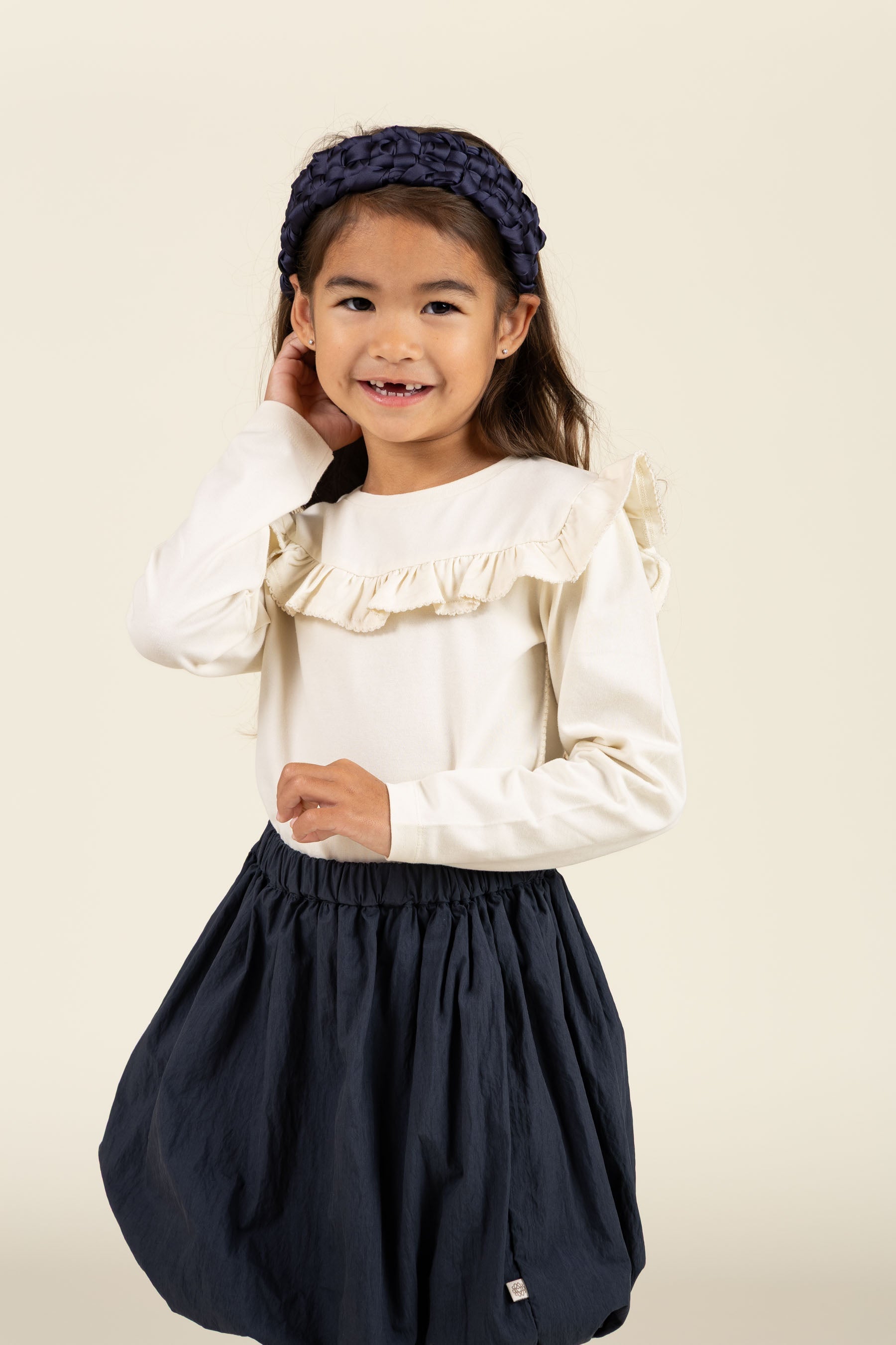 Rüschen-Jersey-Bluse - Kids - Off White | 100862 Talia