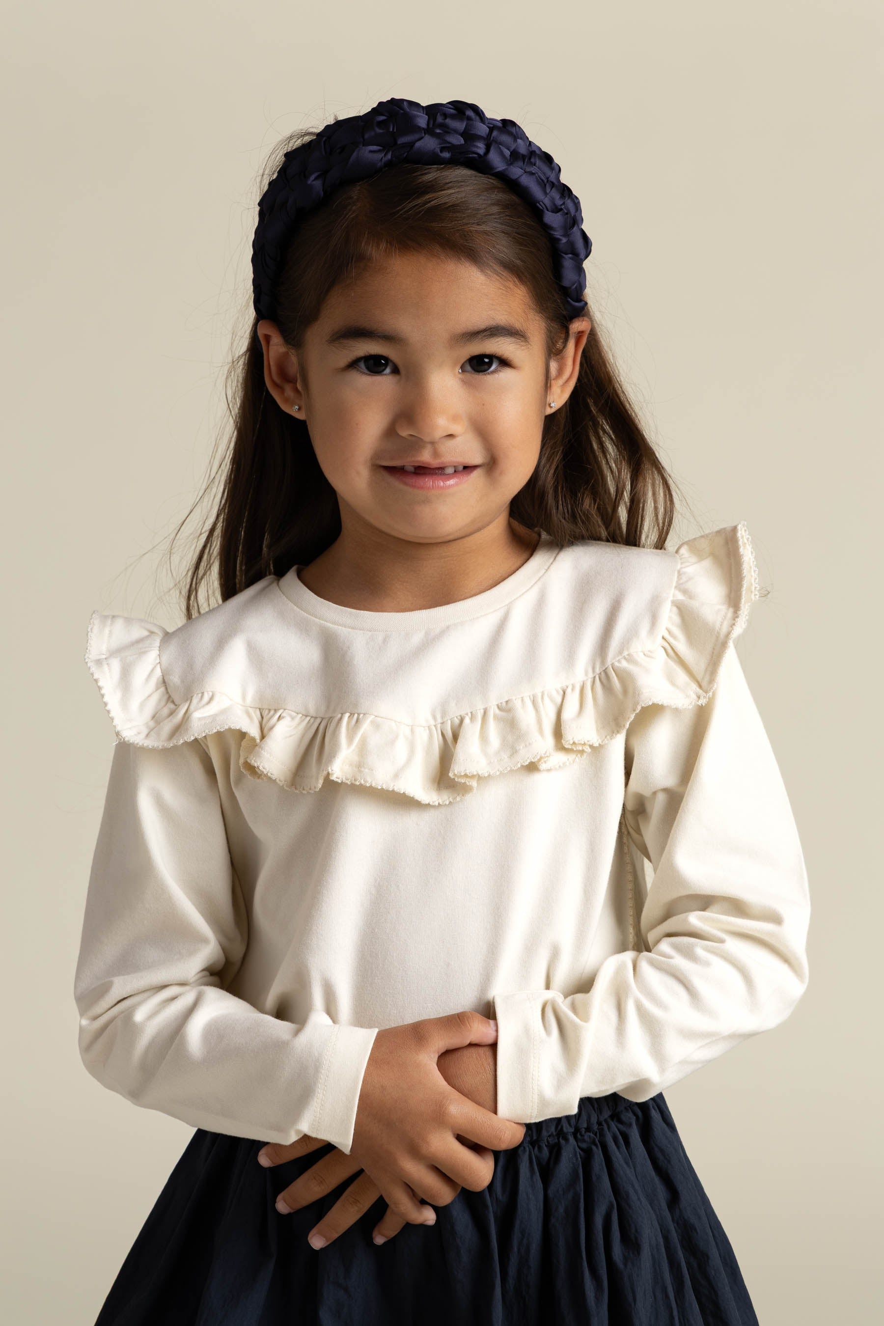 Rüschen-Jersey-Bluse - Kids - Off White | 100862 Talia