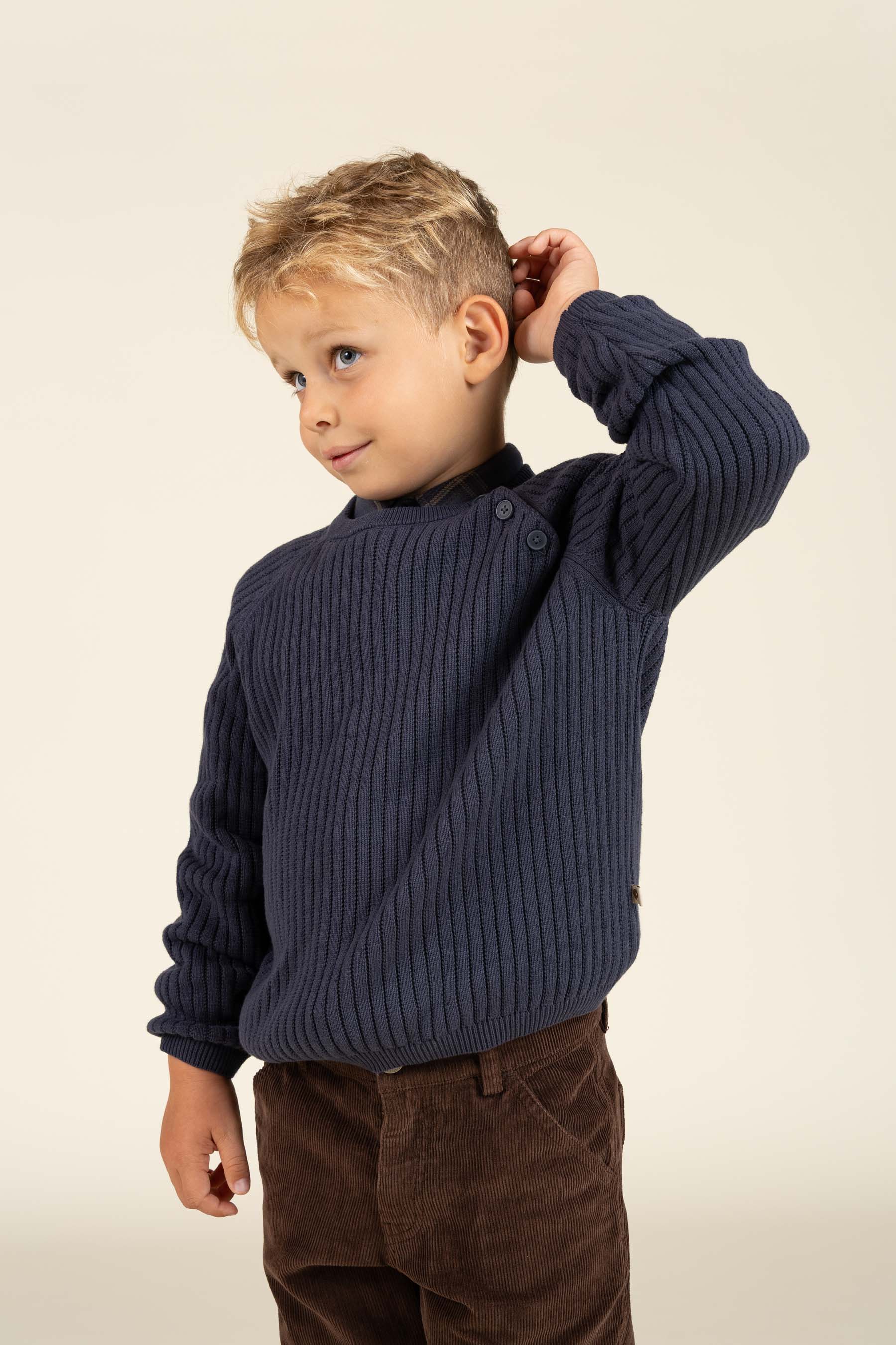 Baumwollstrickpullover - Kids - Navy | 100693 Jett