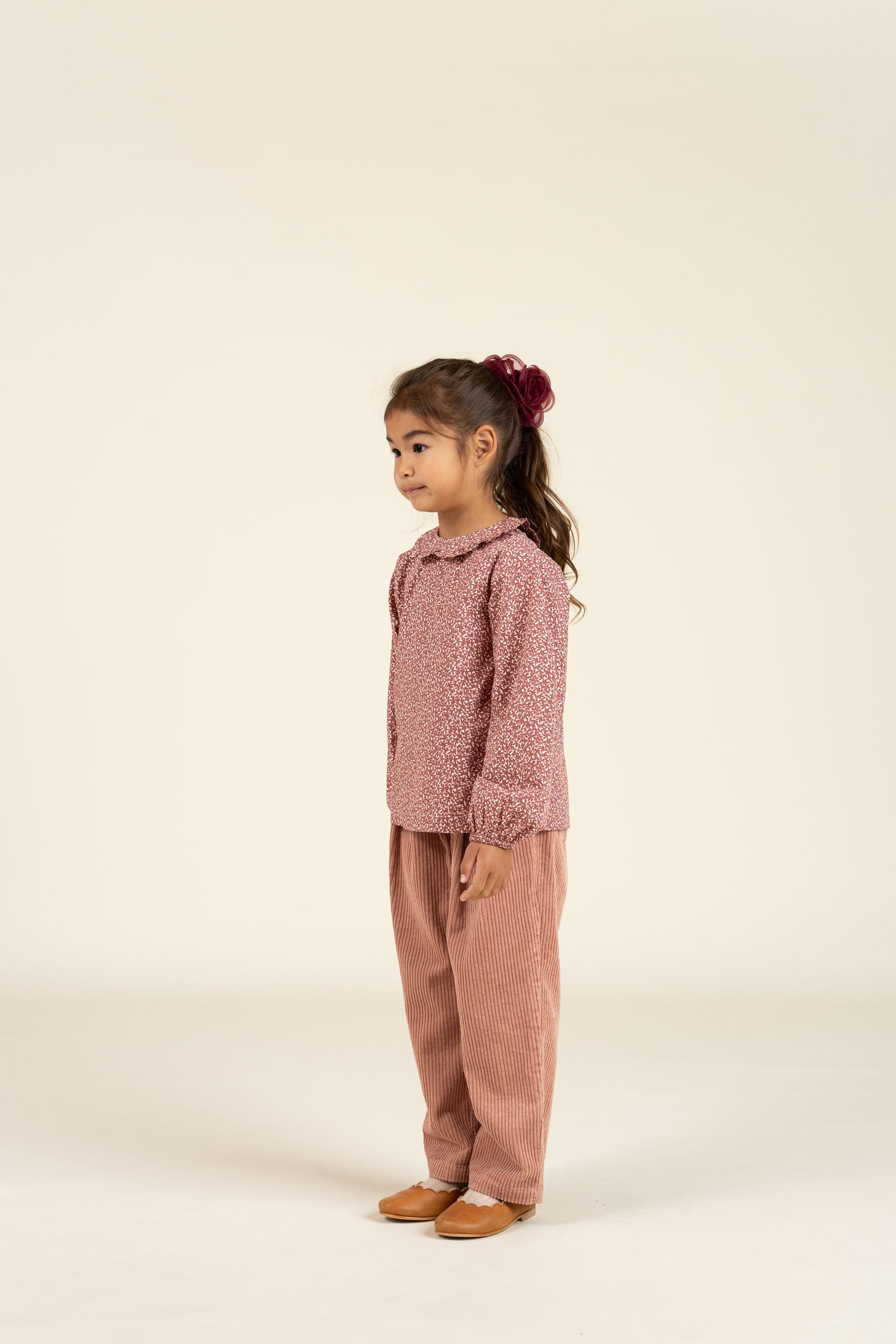 Bedruckte Popeline-Bluse mit Kragen aus Baumwolle - Kids - Vintage Red | 100799 Allie