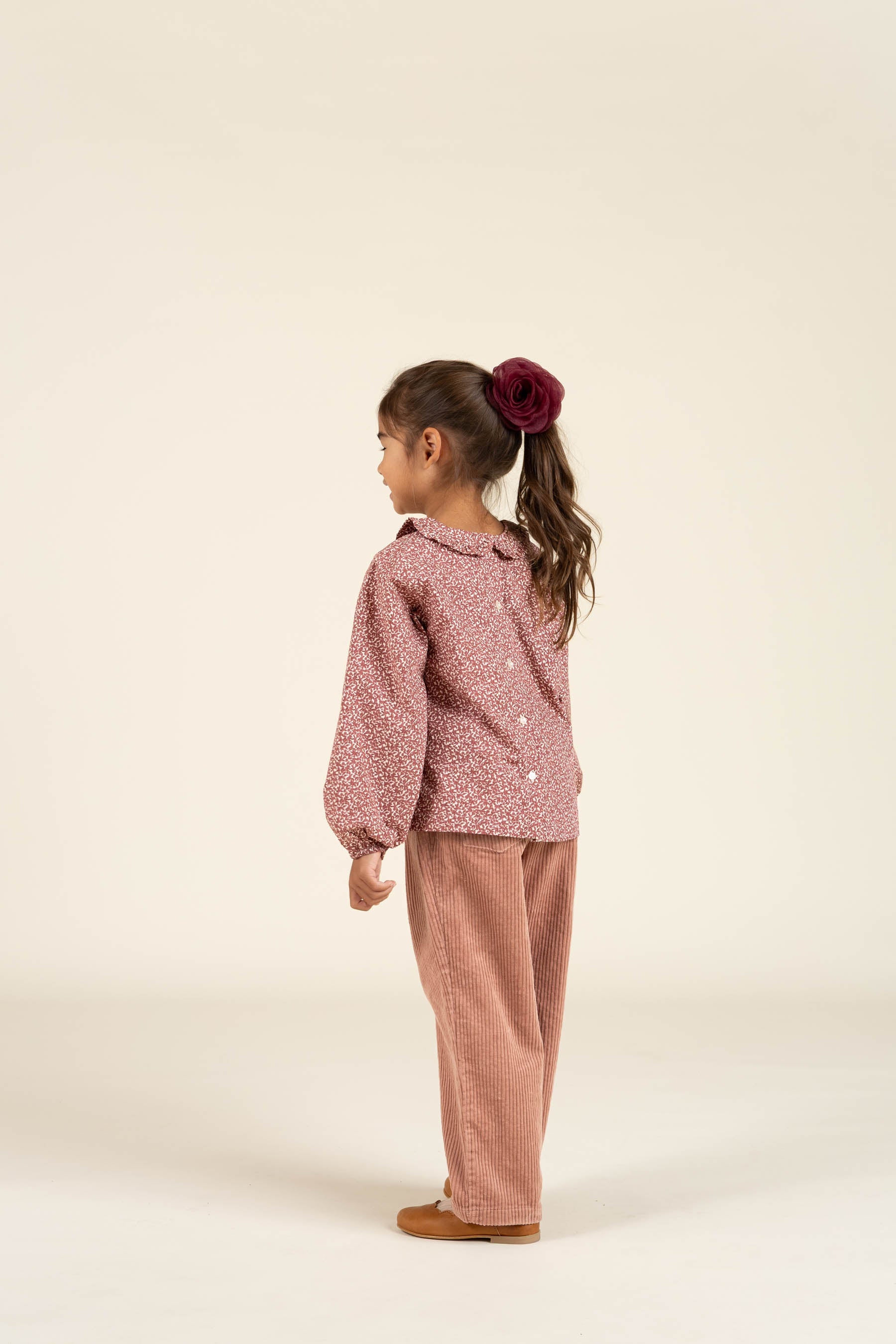 Bedruckte Popeline-Bluse mit Kragen aus Baumwolle - Kids - Vintage Red | 100799 Allie