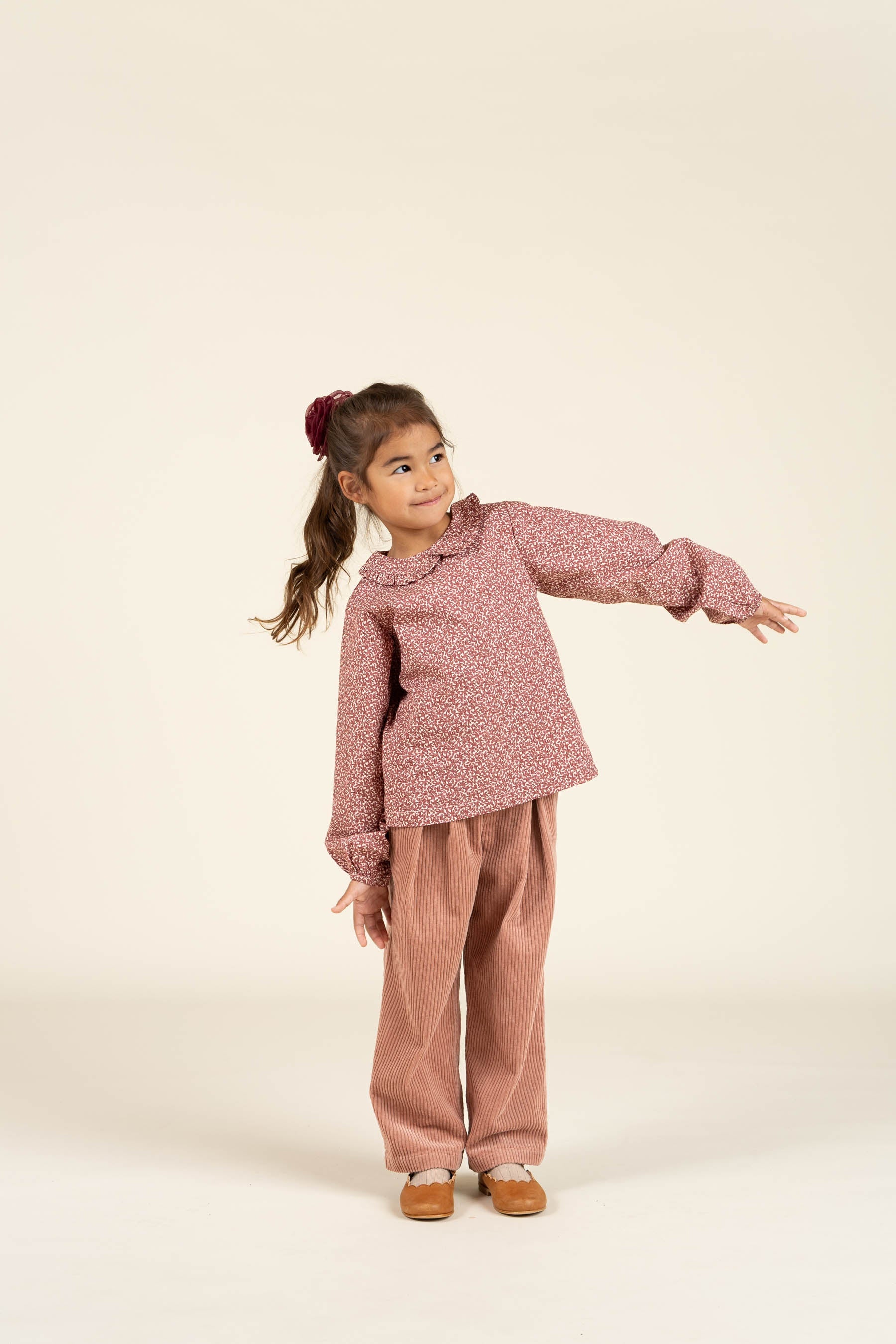 Bedruckte Popeline-Bluse mit Kragen aus Baumwolle - Kids - Vintage Red | 100799 Allie