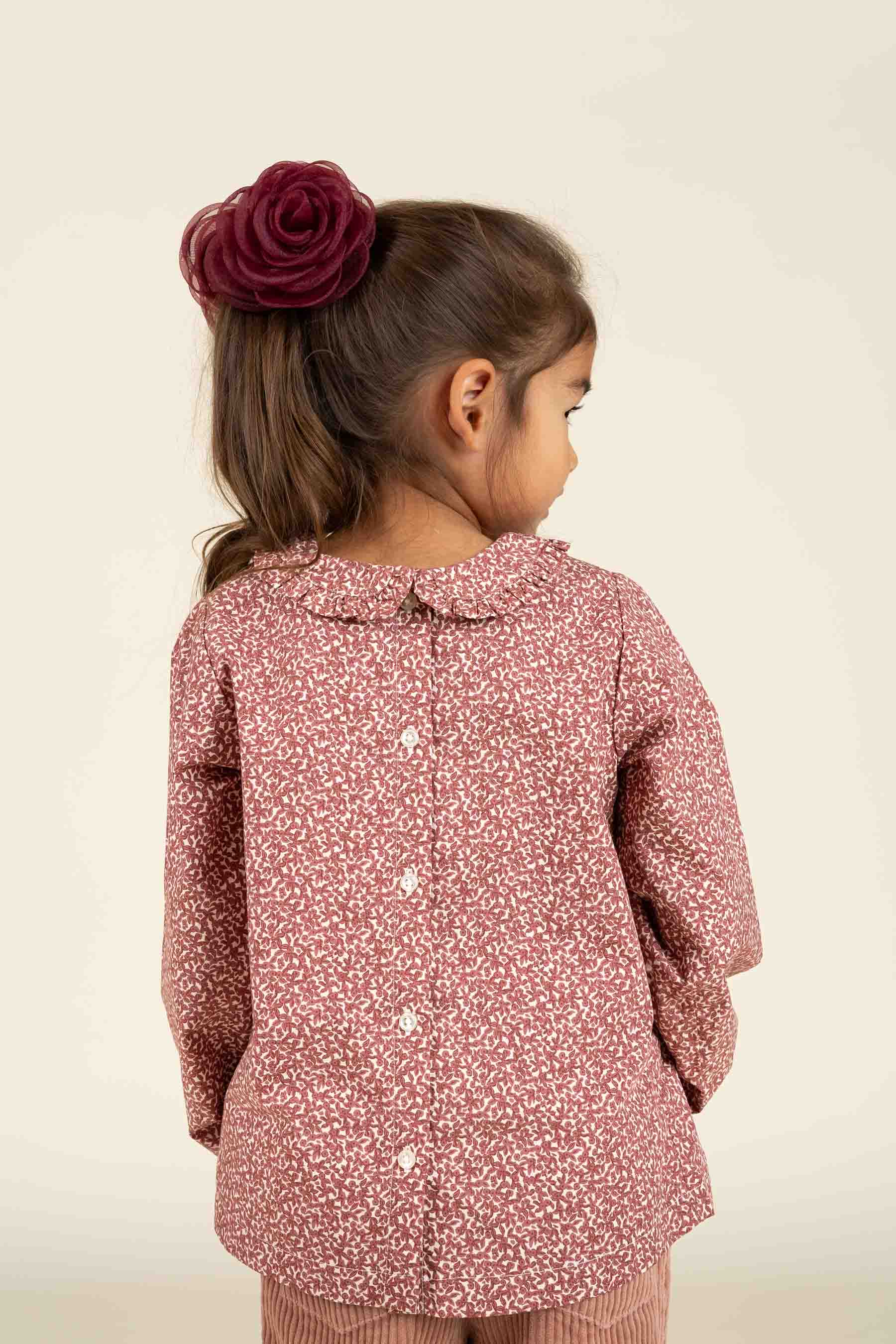 Bedruckte Popeline-Bluse mit Kragen aus Baumwolle - Kids - Vintage Red | 100799 Allie