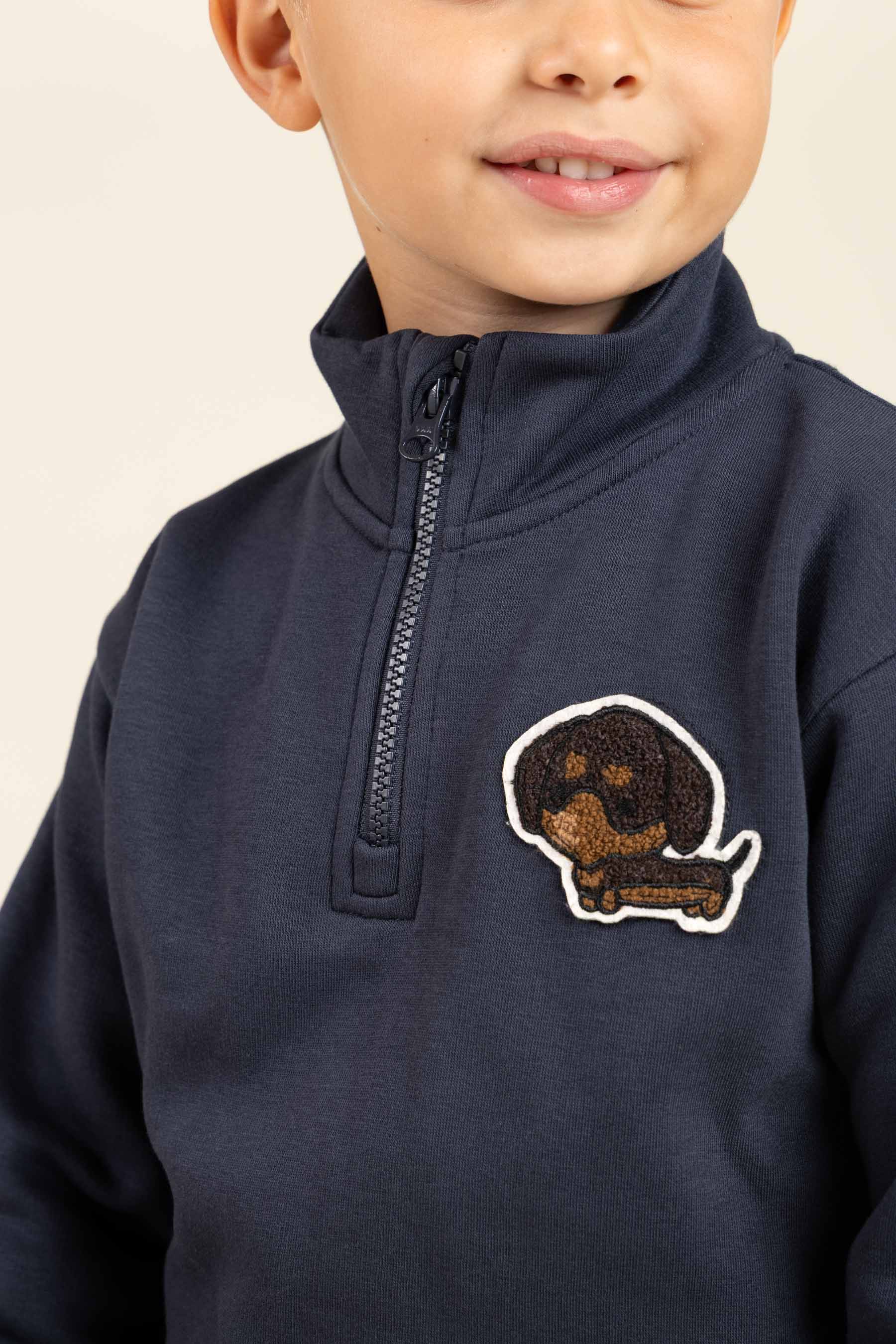 Sweatshirt mit halbem Reißverschluss - Kids - Navy | 100806 Tristan
