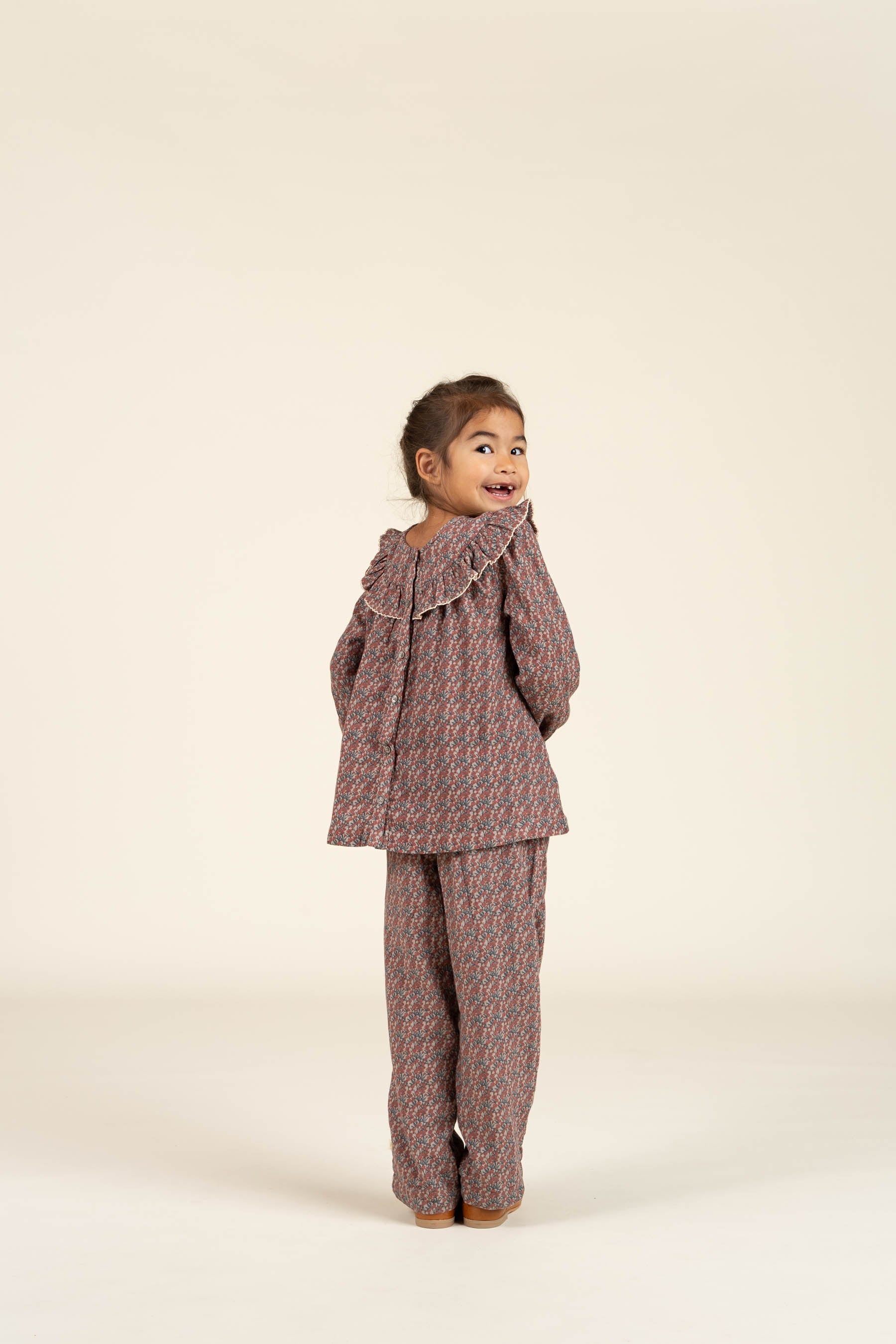 Bedruckte Zwei-Wege-Bluse aus doppelter Gaze - Kids - Rose / Green | 100731 Maggie