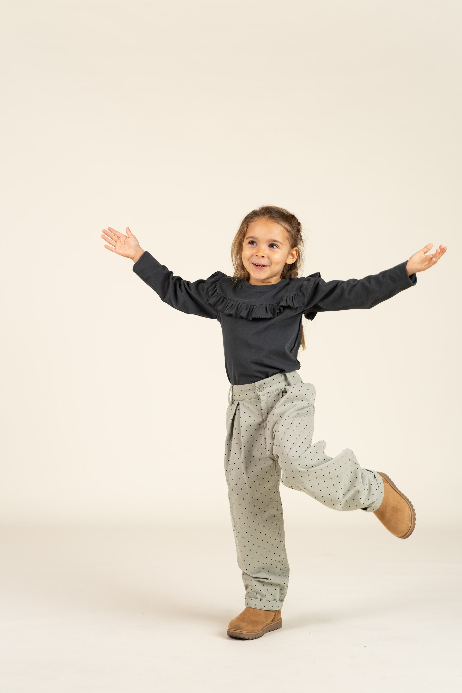 Rüschen-Jersey-Bluse - Kids - Forrest Green | 100866 Talia