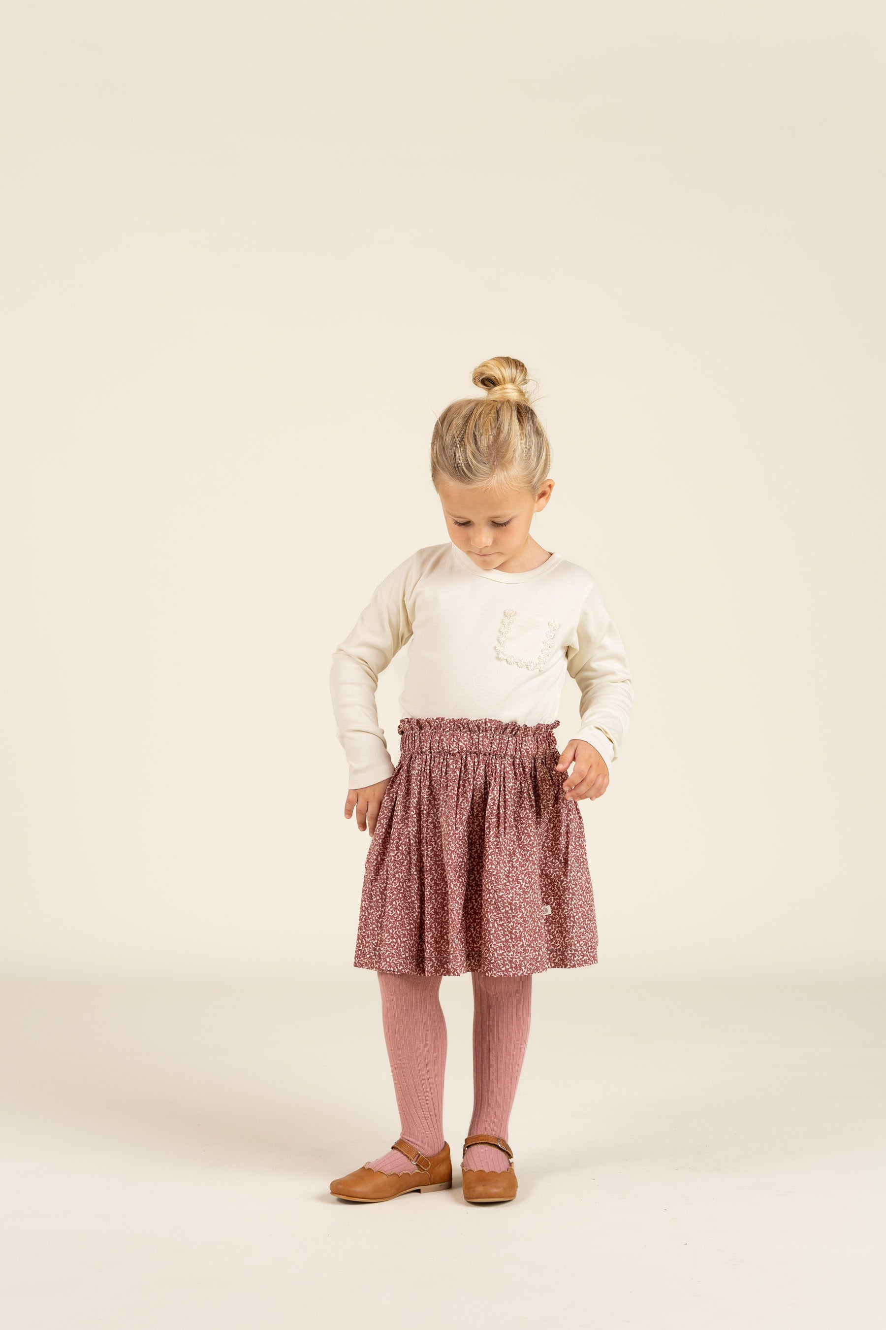 Langarm-T-Shirt mit Brusttasche - Kids - Off White | 100872 Sienna