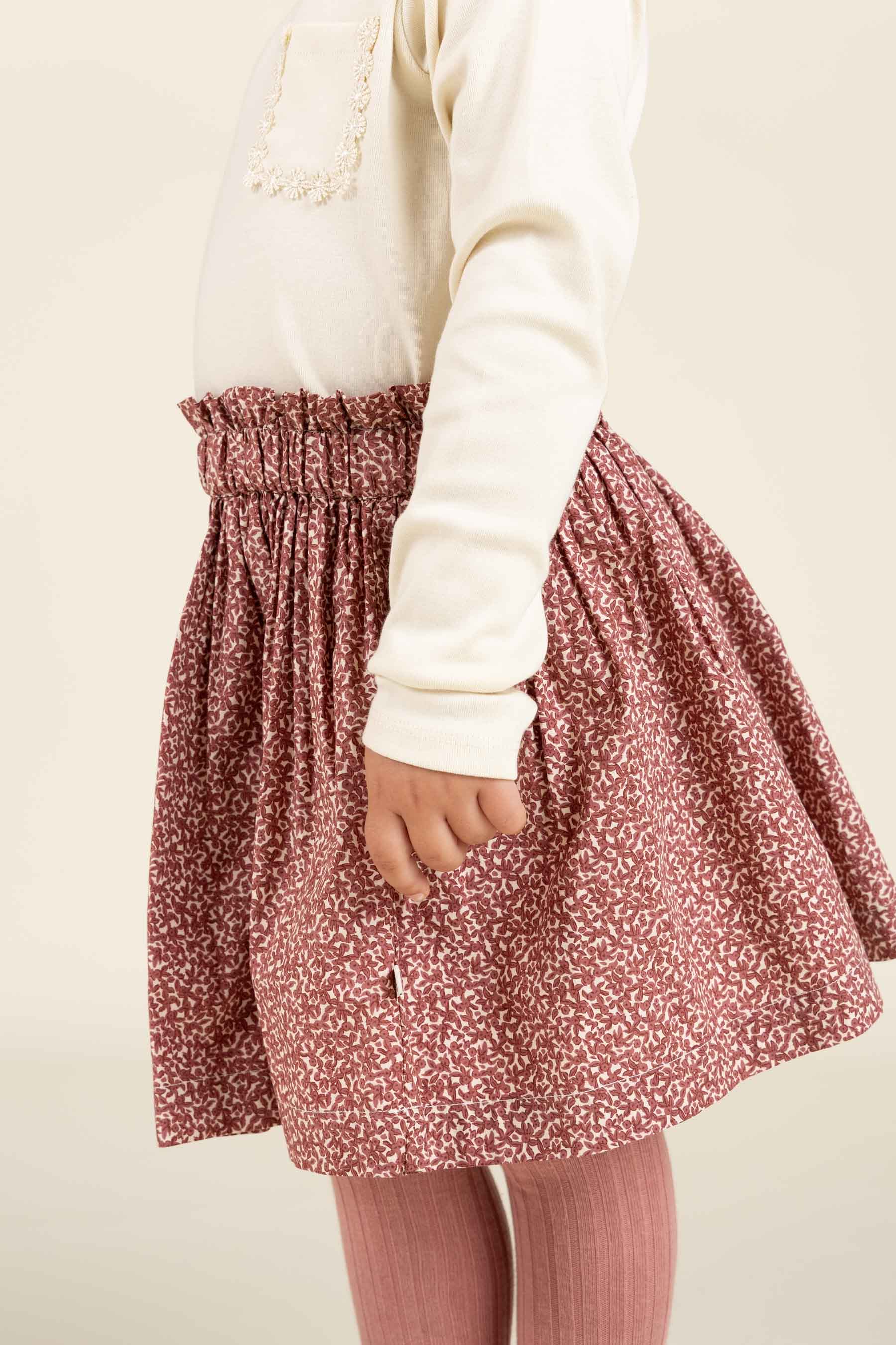 Bedruckter Popeline-Rock aus Baumwolle - Kids - Vintage Red | 100796 Allie