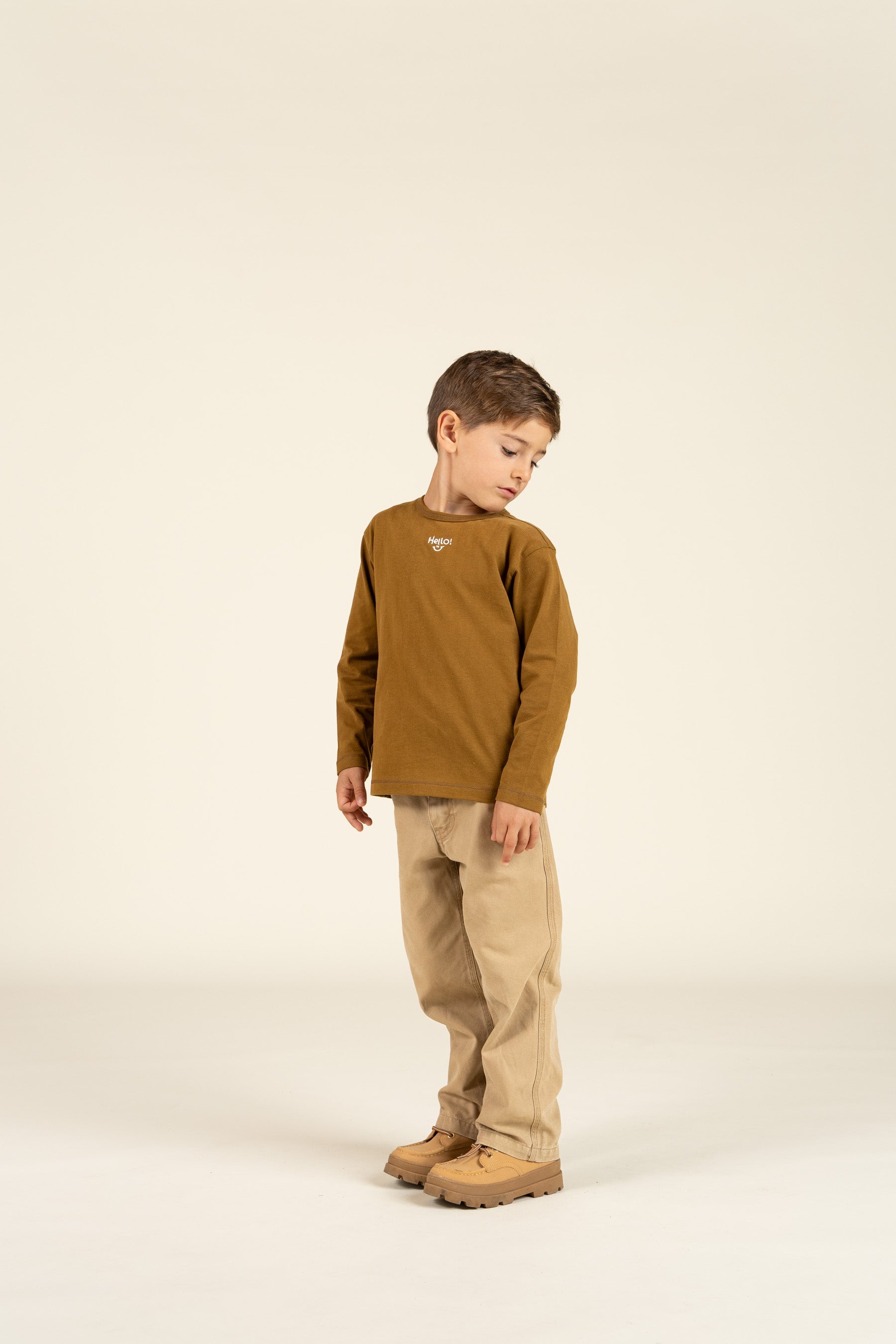 Langarm-T-Shirt mit Stickerei - Kids - Walnut | 100854 Brandon