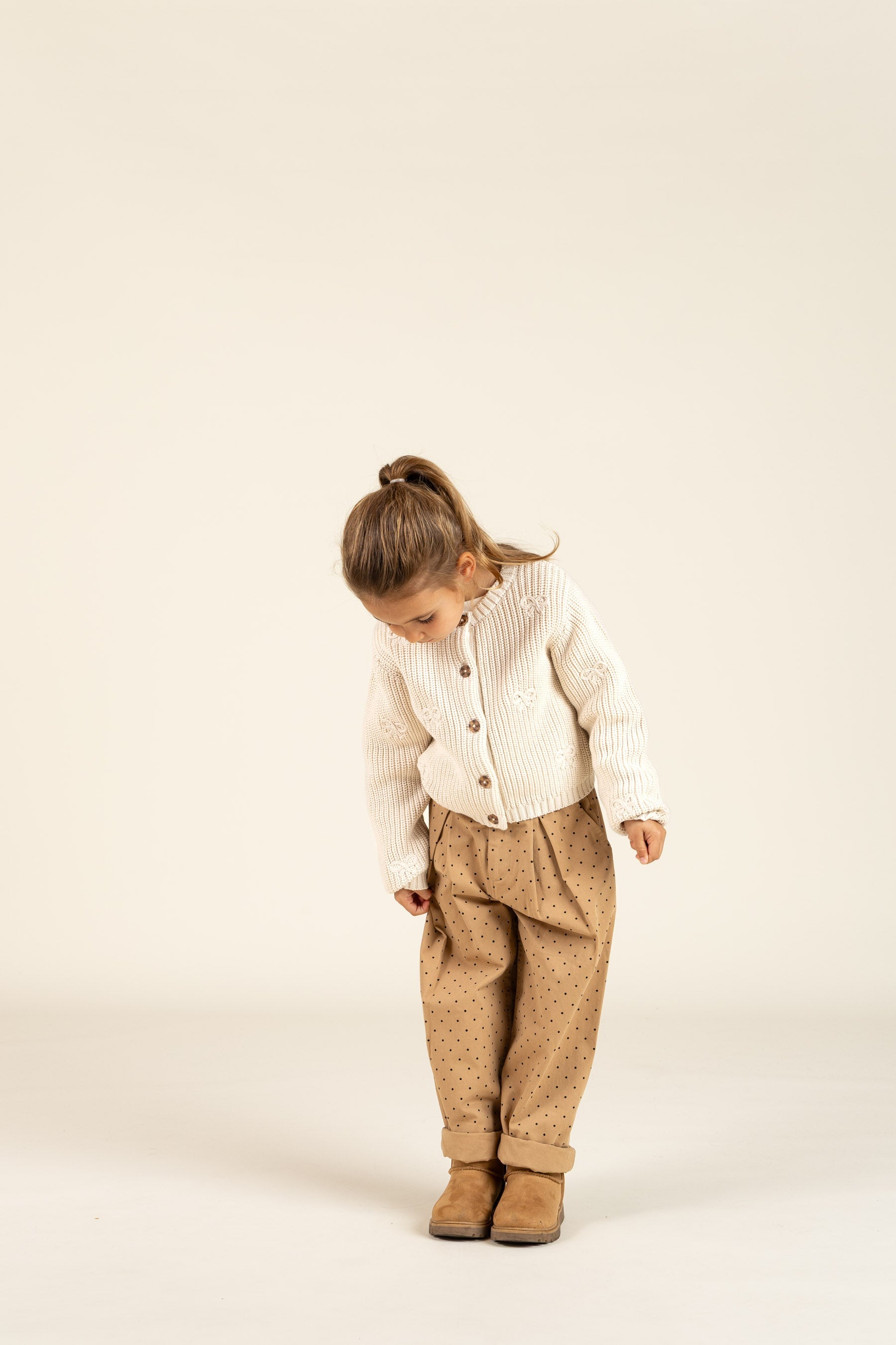 Twill-Hose mit Punkten - Kids - Beige | 100614 Iris