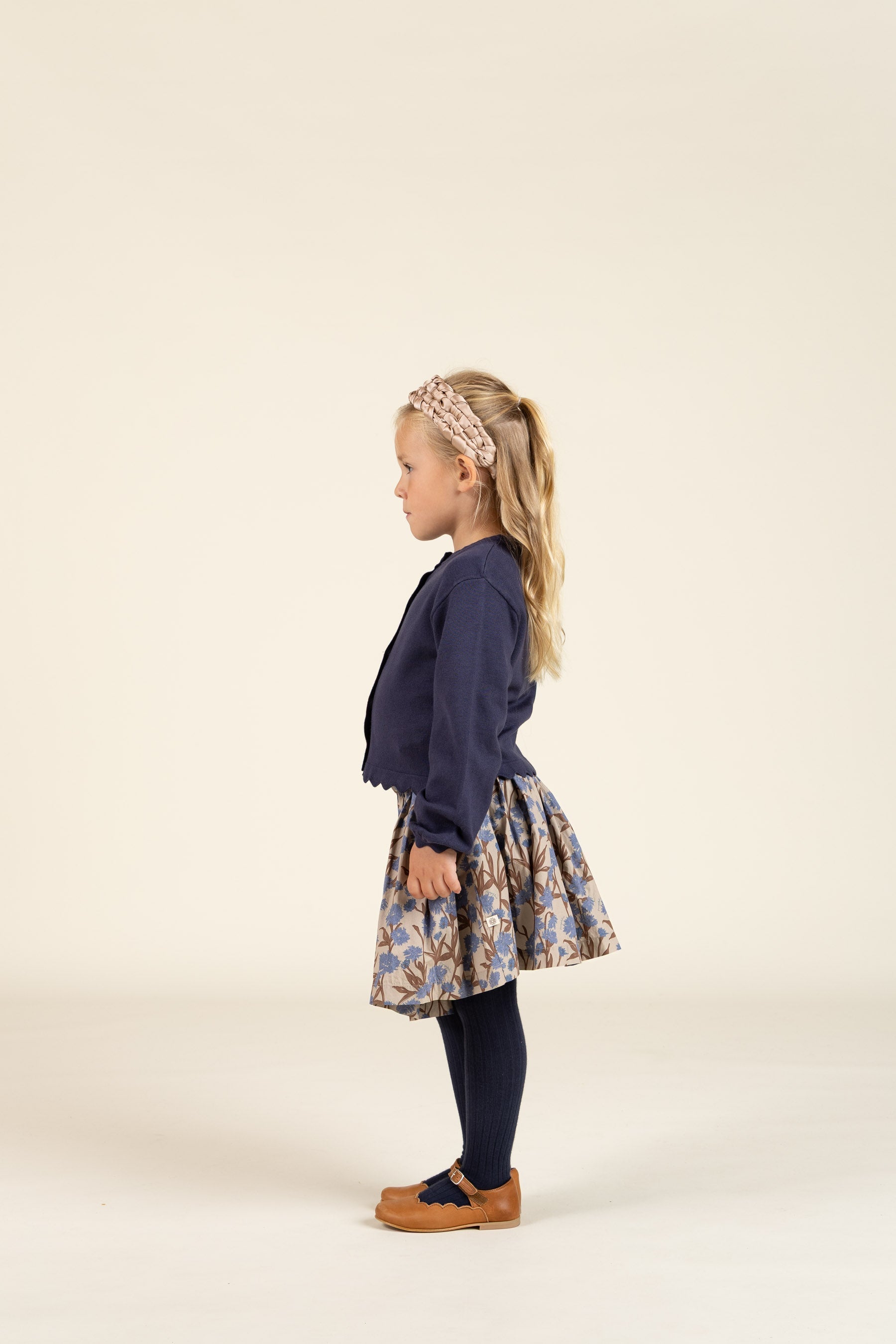 Bedruckter Popeline-Rock aus Baumwolle - Kids - Blue / Brown | 100715 Amy