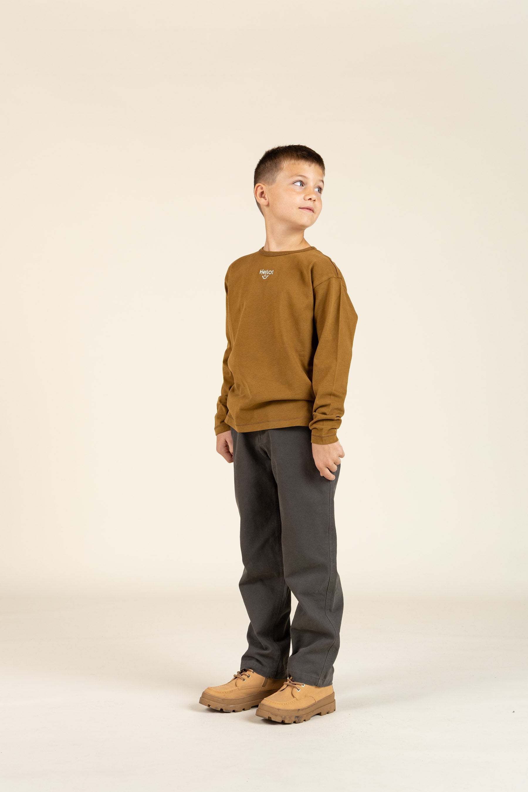 Langarm-T-Shirt mit Stickerei - Tween - Walnut | 100855 Brandon