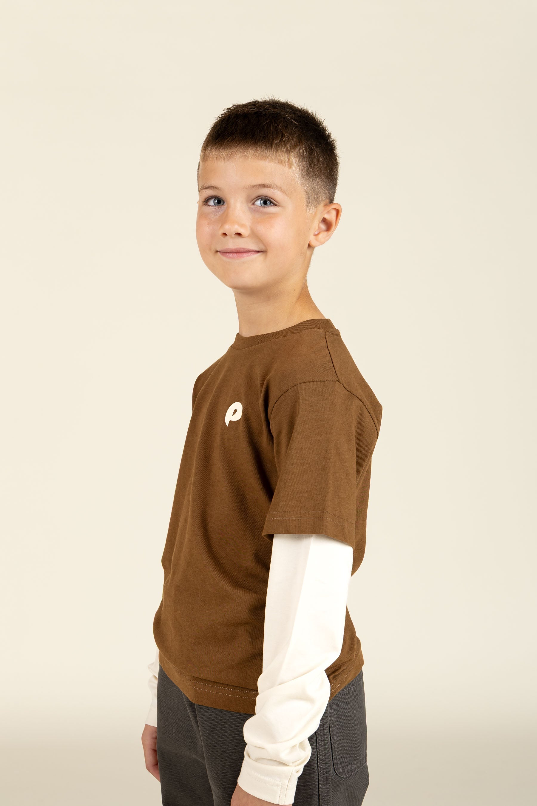 Boxy-T-Shirt mit zwei Ärmeln - Tween - Coffee | 100839 Alex
