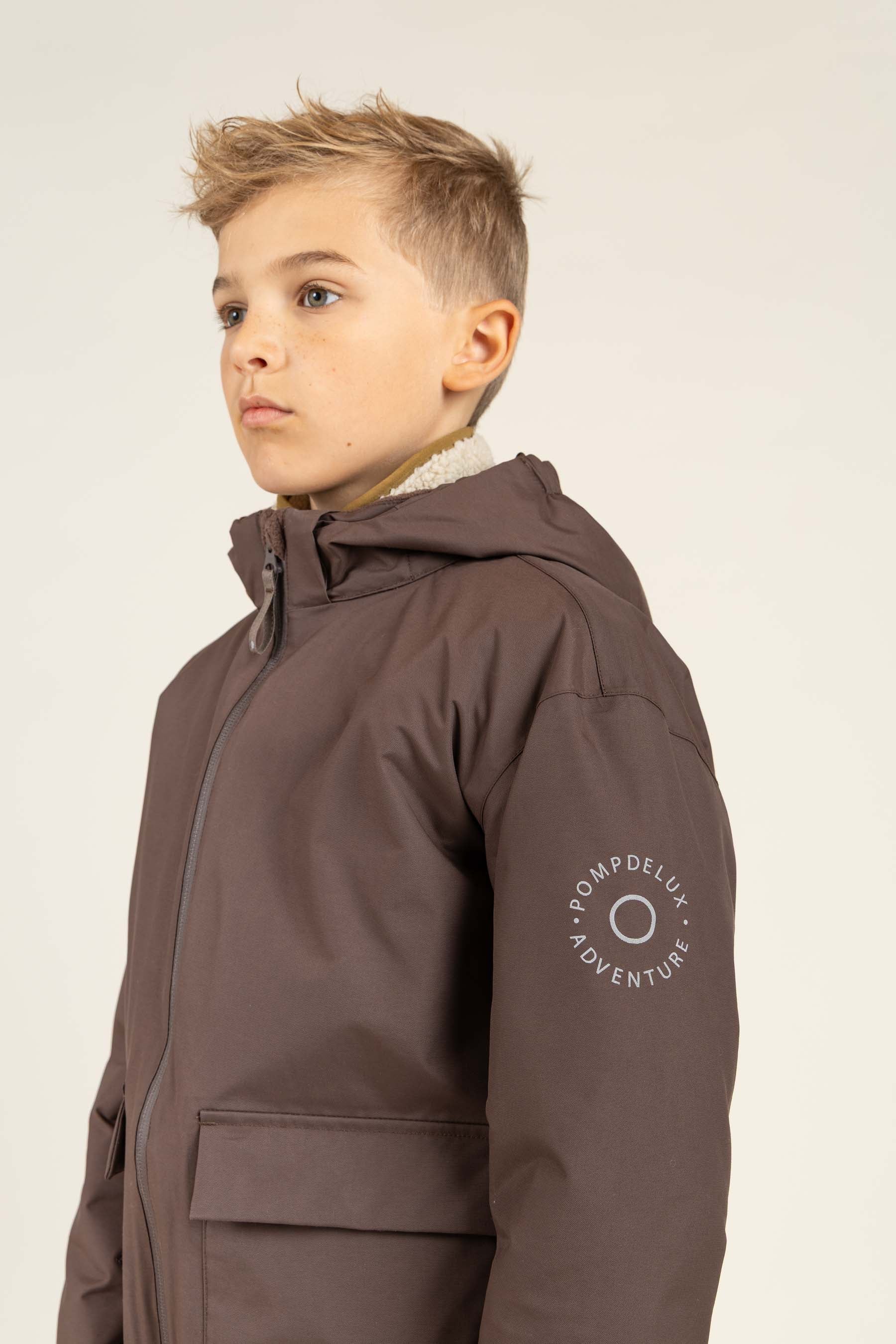 Shell Jacke mit Path-Tasche - Tween - Chocolate | 100500 Luke