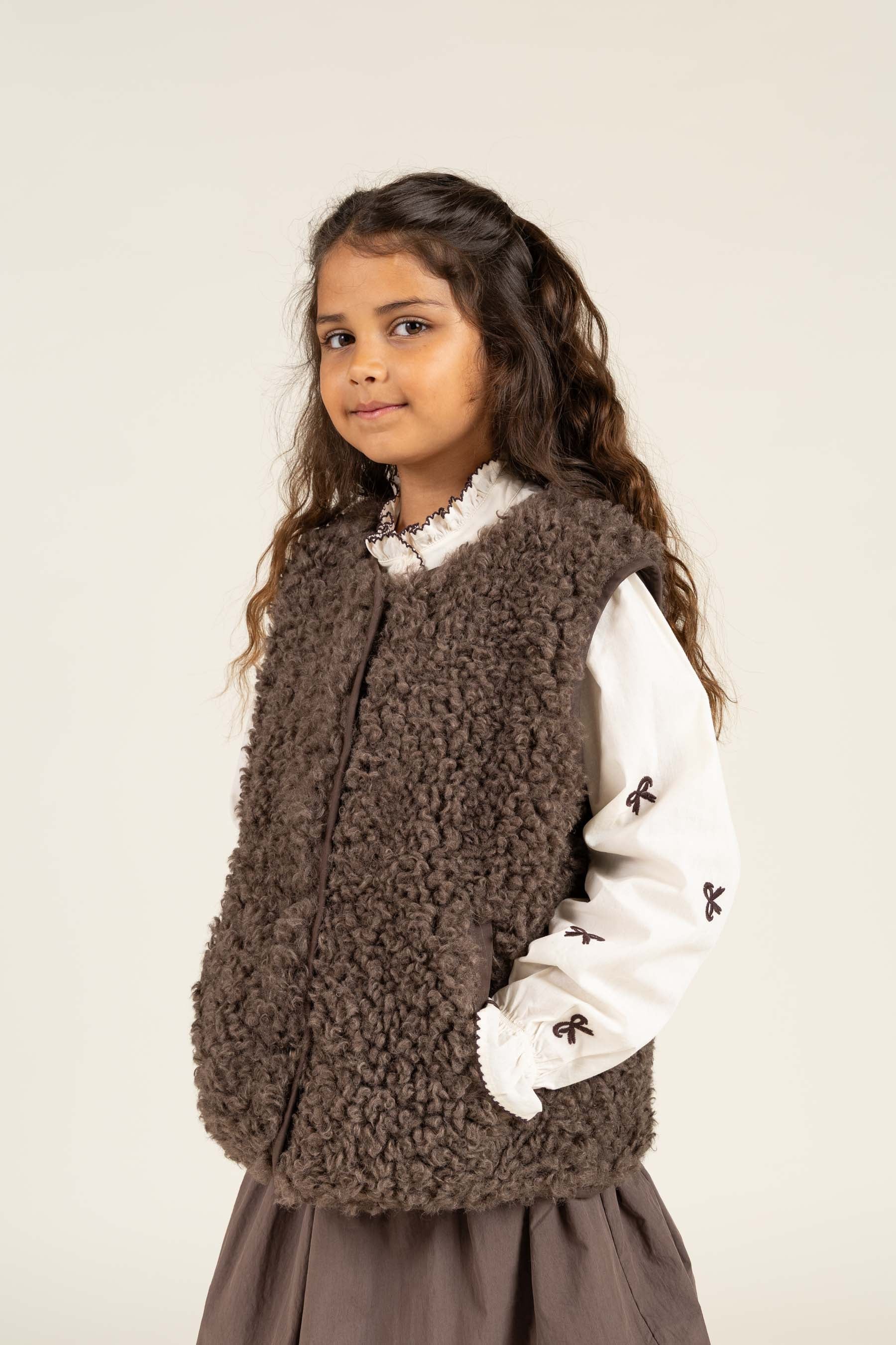 Kunstpelz-Weste - Tween - Chocolate | 100553 Ellie