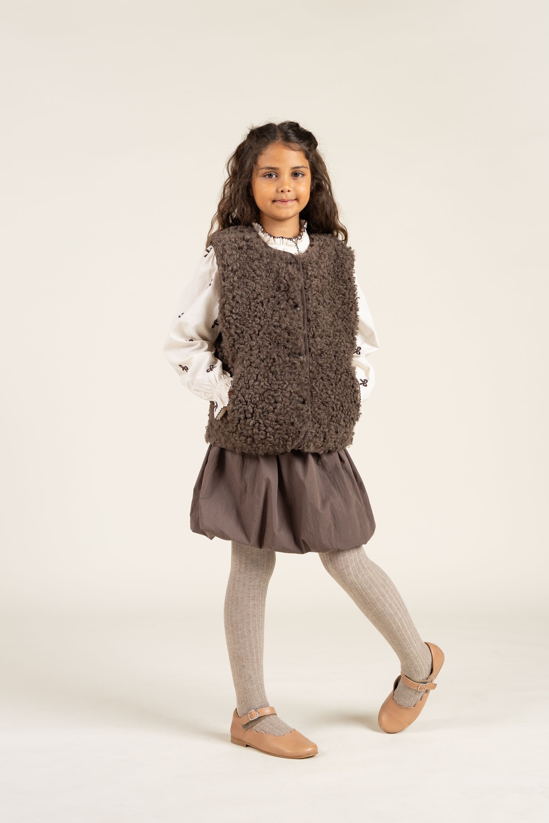 Kunstpelz-Weste - Tween - Chocolate | 100553 Ellie