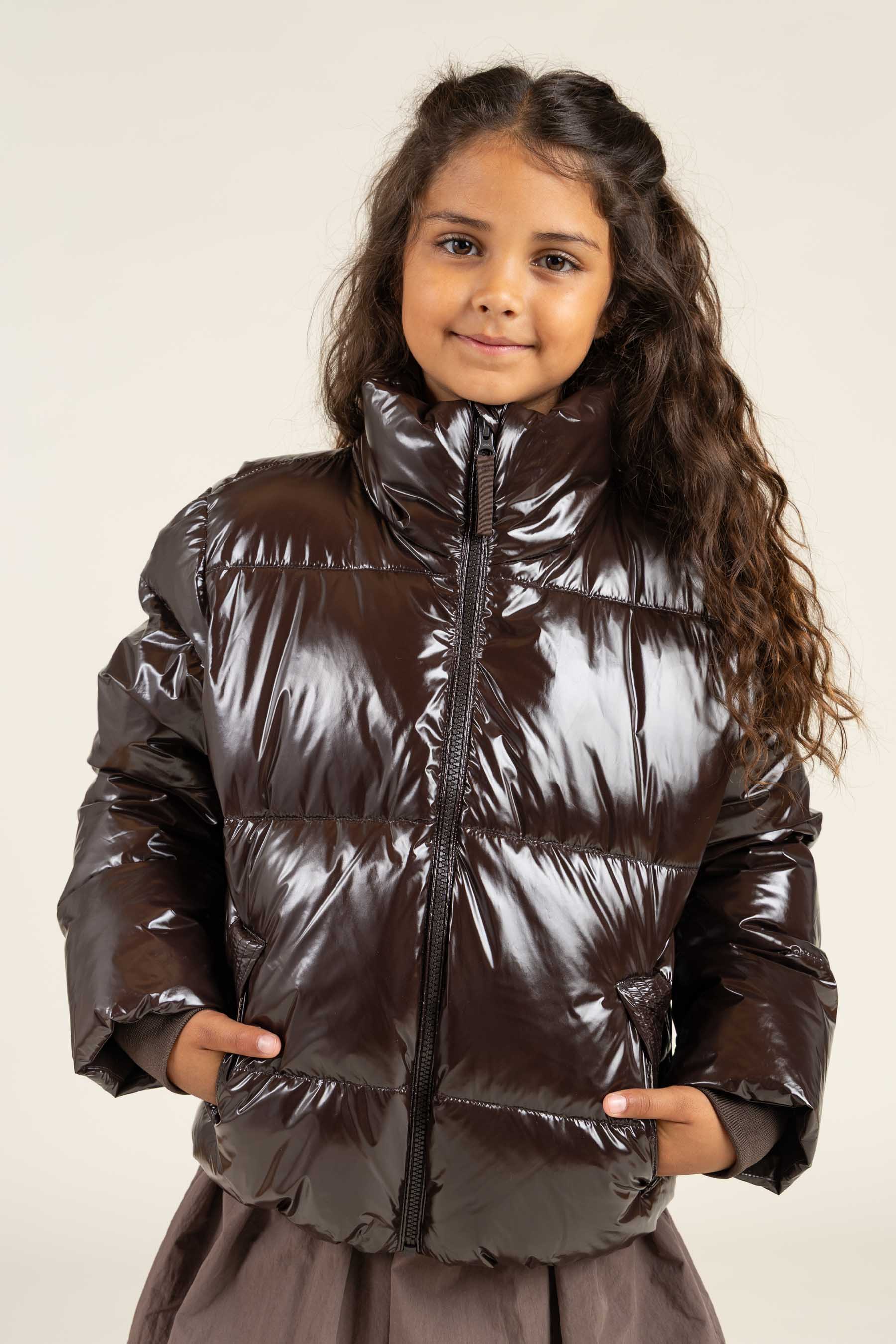 Glänzende Pufferjacke - Tween - Chocolate | 100532 Violet