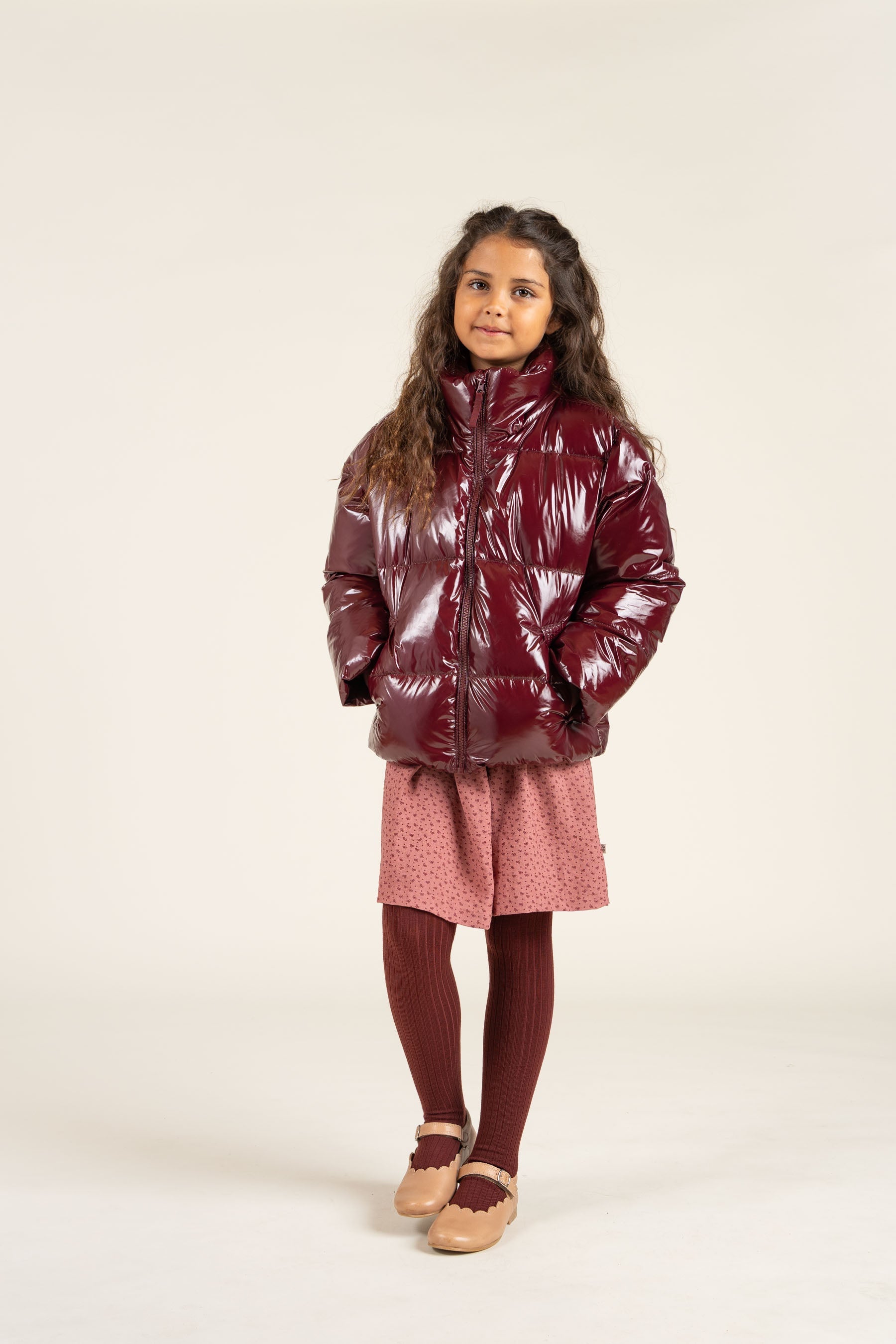 Glänzende Pufferjacke - Tween - Burgundy | 100531 Violet