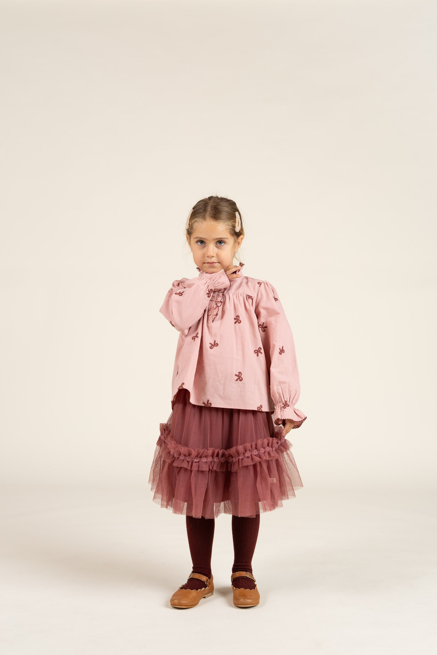 Popeline-Bluse mit Stickerei - Kids - Rose | 100677 Adison