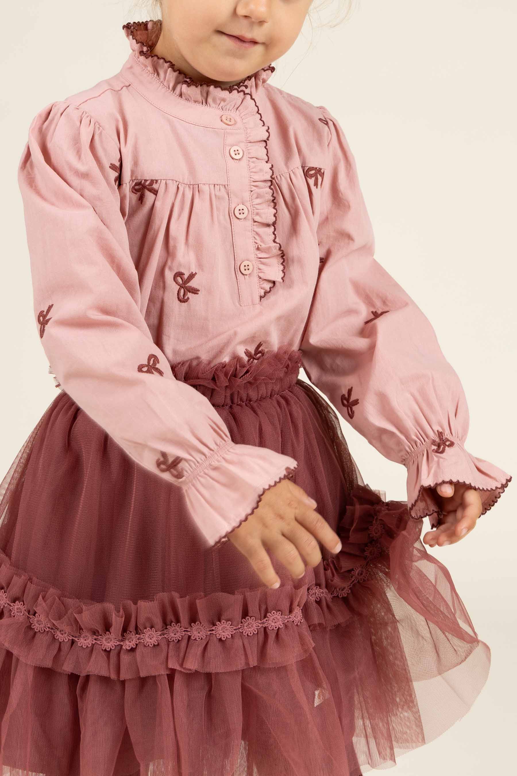 Popeline-Bluse mit Stickerei - Kids - Rose | 100677 Adison