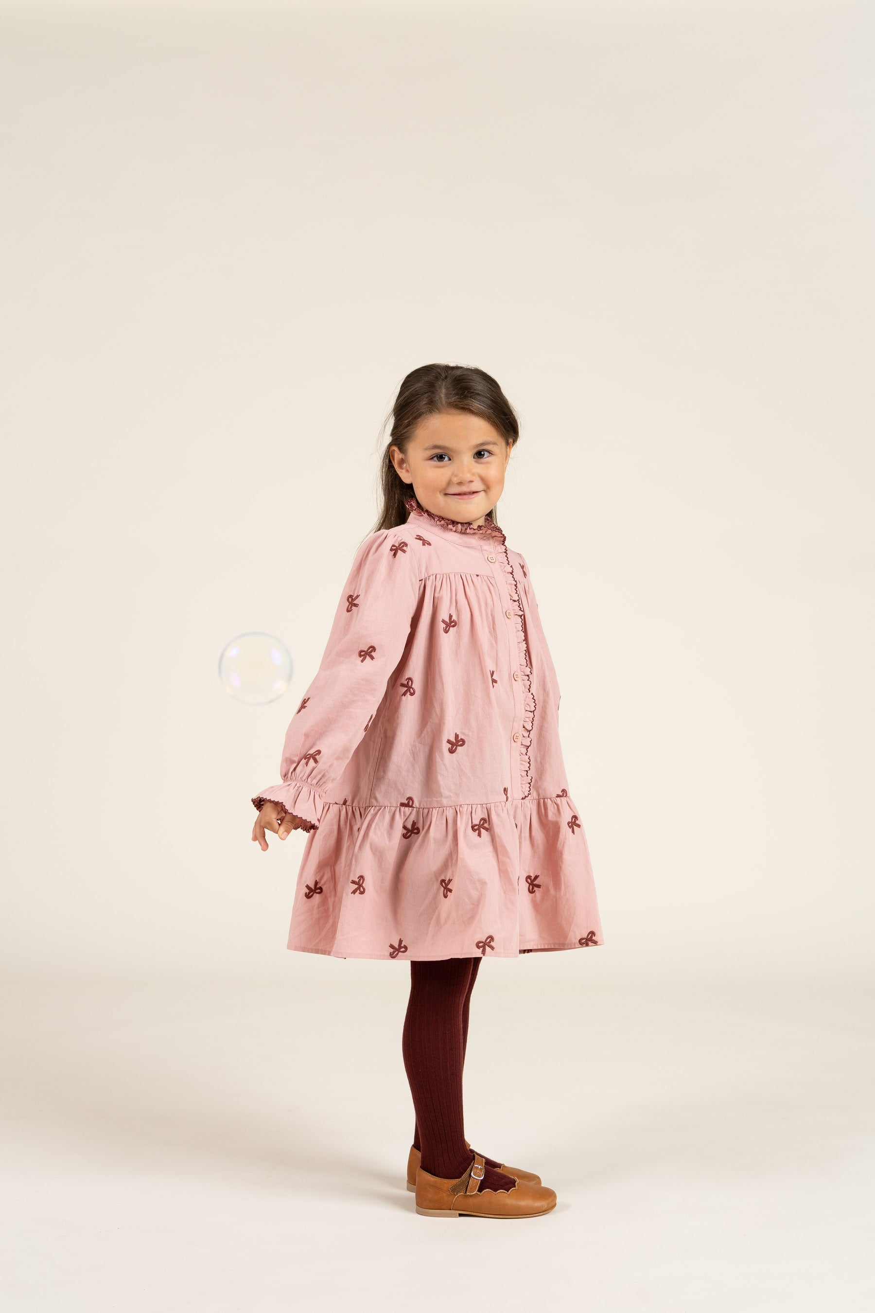 Popeline-Kleid mit Stickerei - Kids - Rose | 100681 Adison