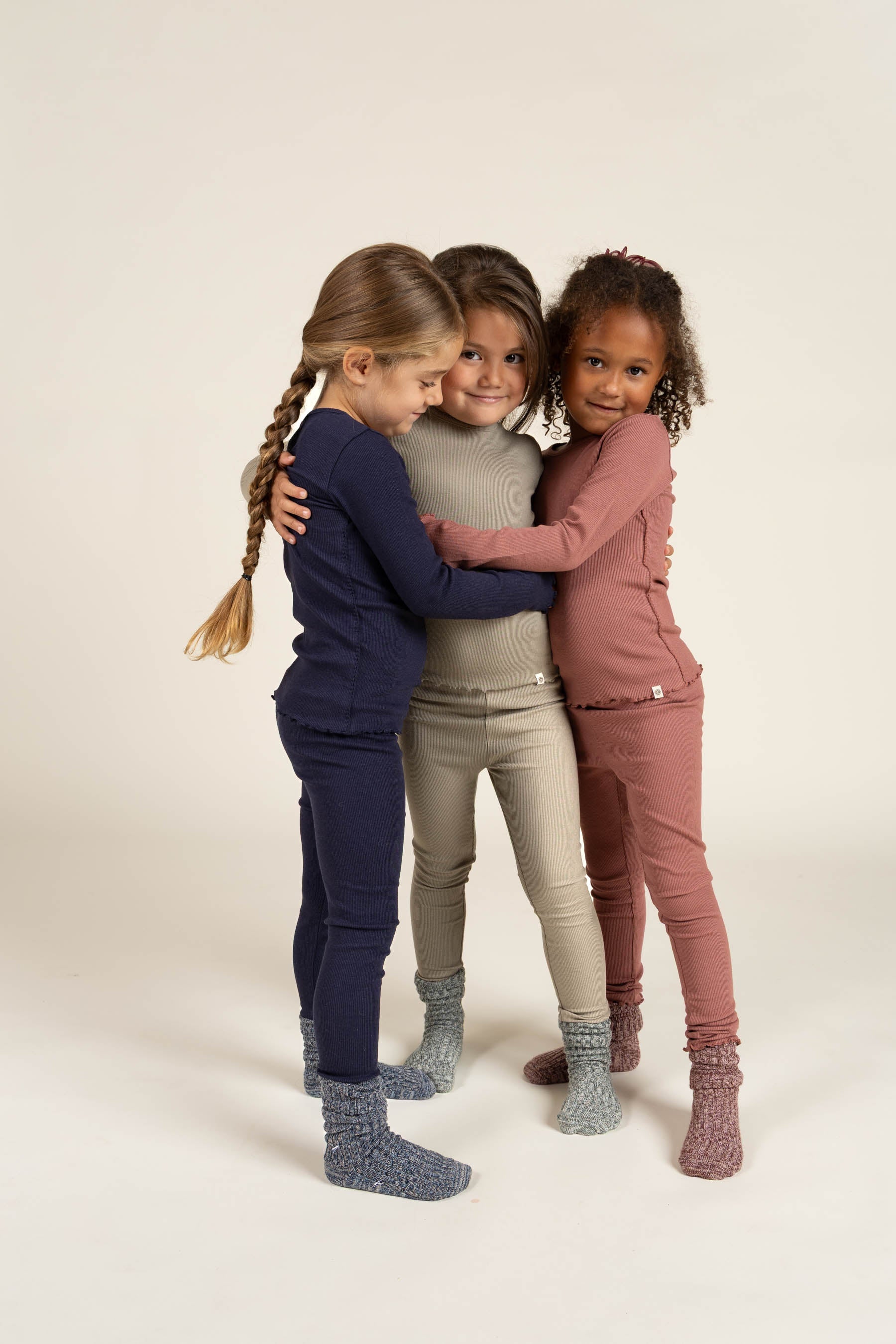 Langärmeliges T-Shirt aus Modalripp mit Picot-Rand - Kids - Old Rose | 100578 Mia