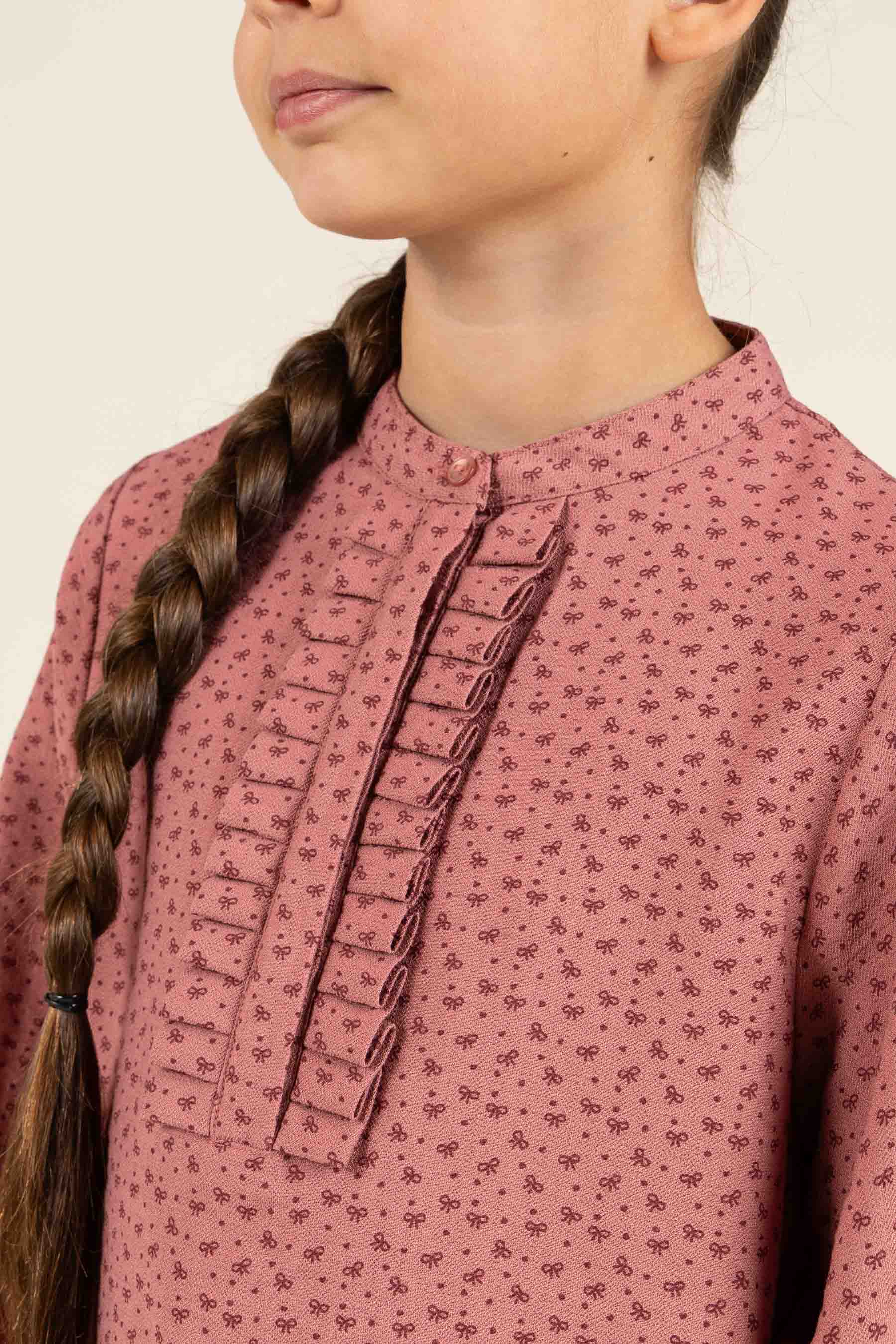 Bedruckte Hemdbluse aus Krepp-Viskose - Tween - Rose | 100657 Ana