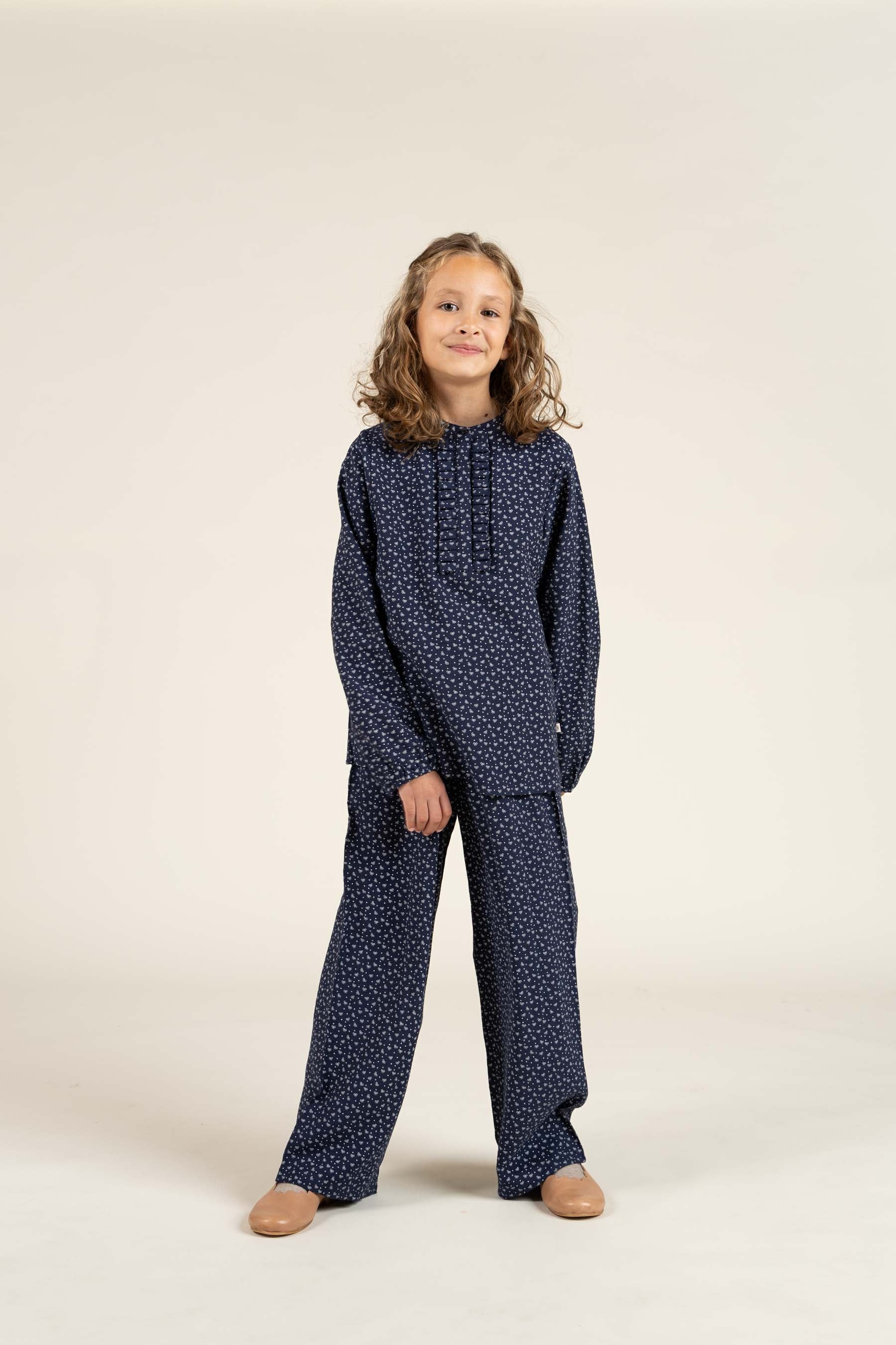 Bedruckte Hemdbluse aus Krepp-Viskose - Tween - Navy | 100658 Ana