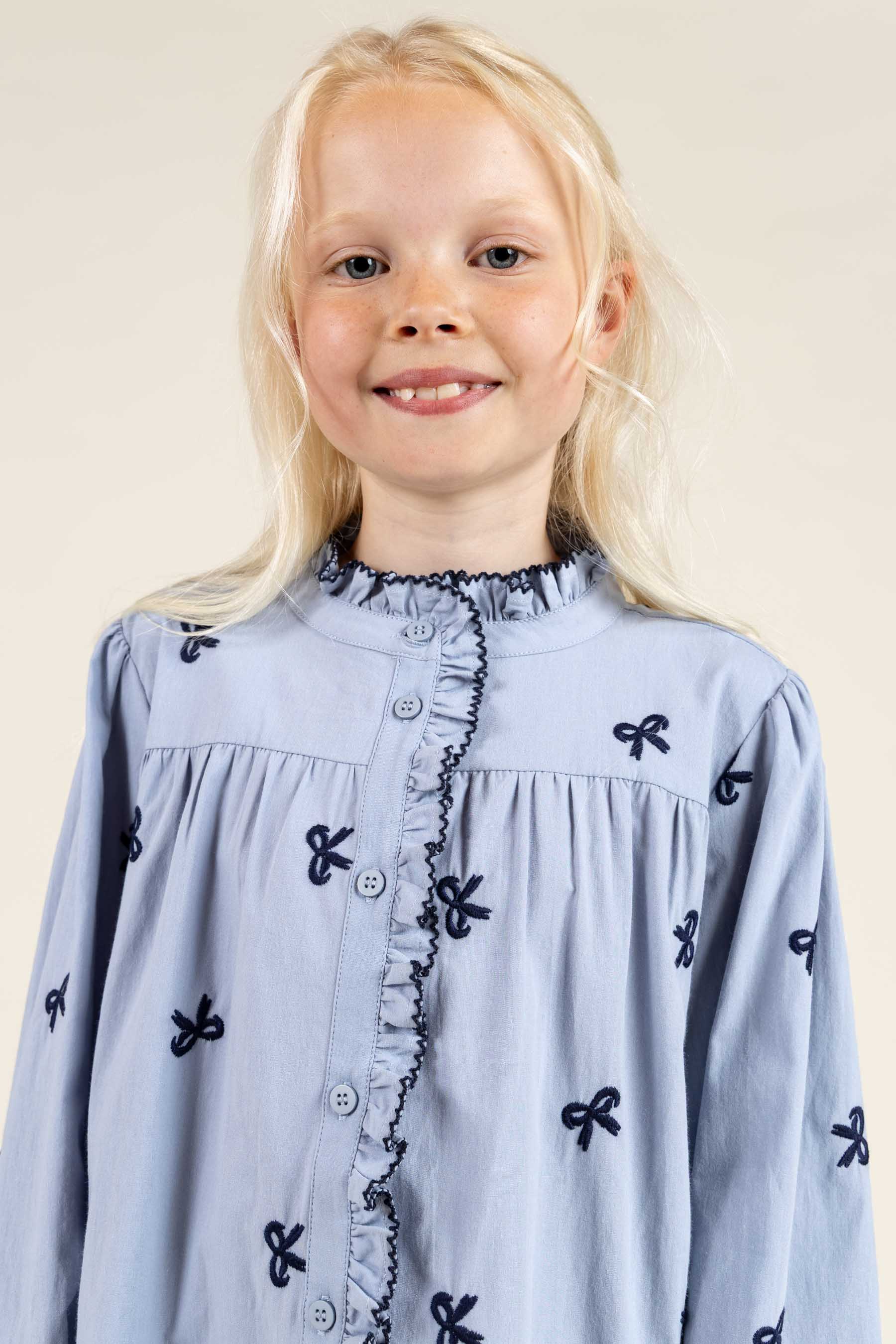 Popeline-Kleid mit Stickerei - Tween - Blue | 100680 Adison