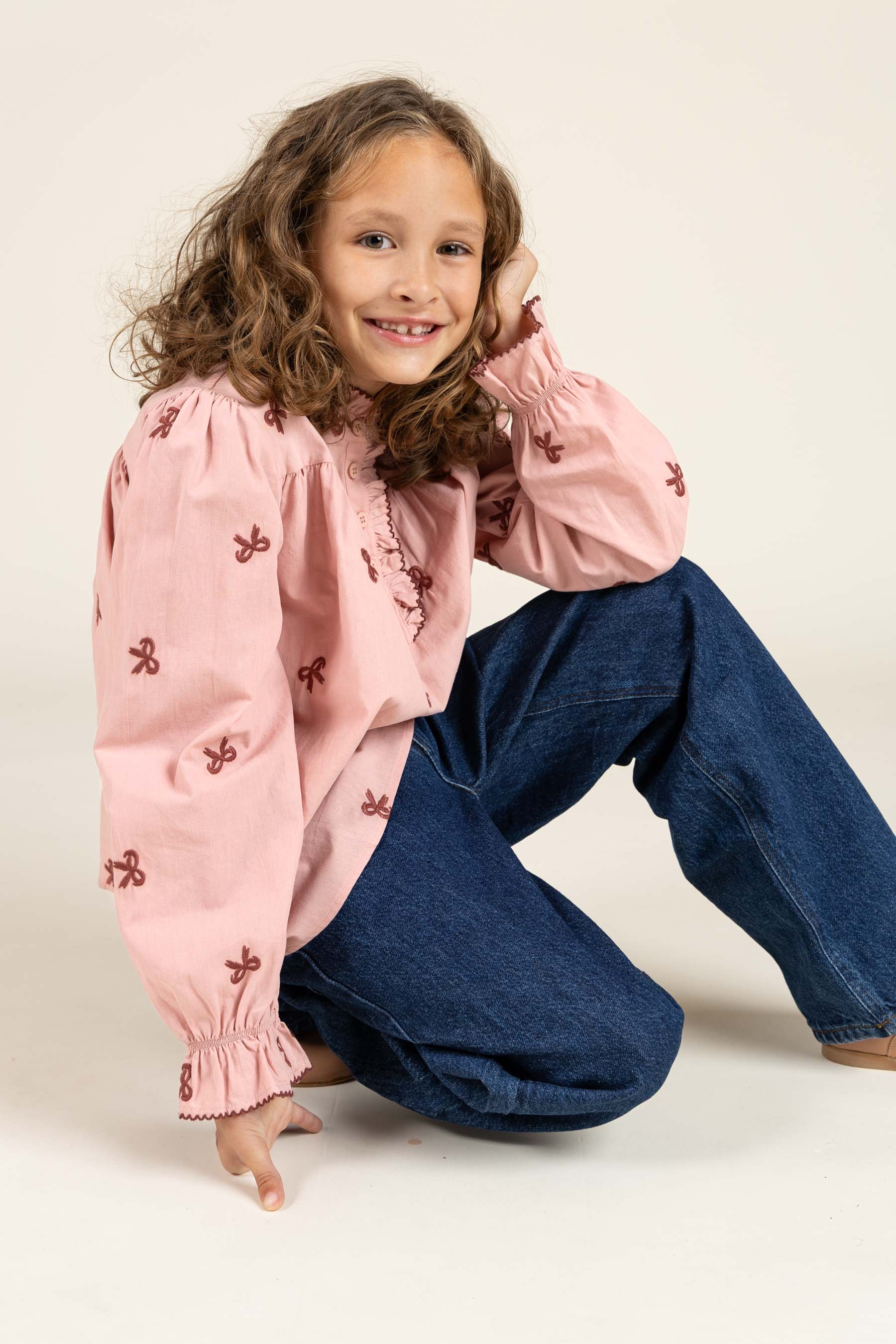 Popeline-Bluse mit Stickerei - Tween - Rose | 100678 Adison