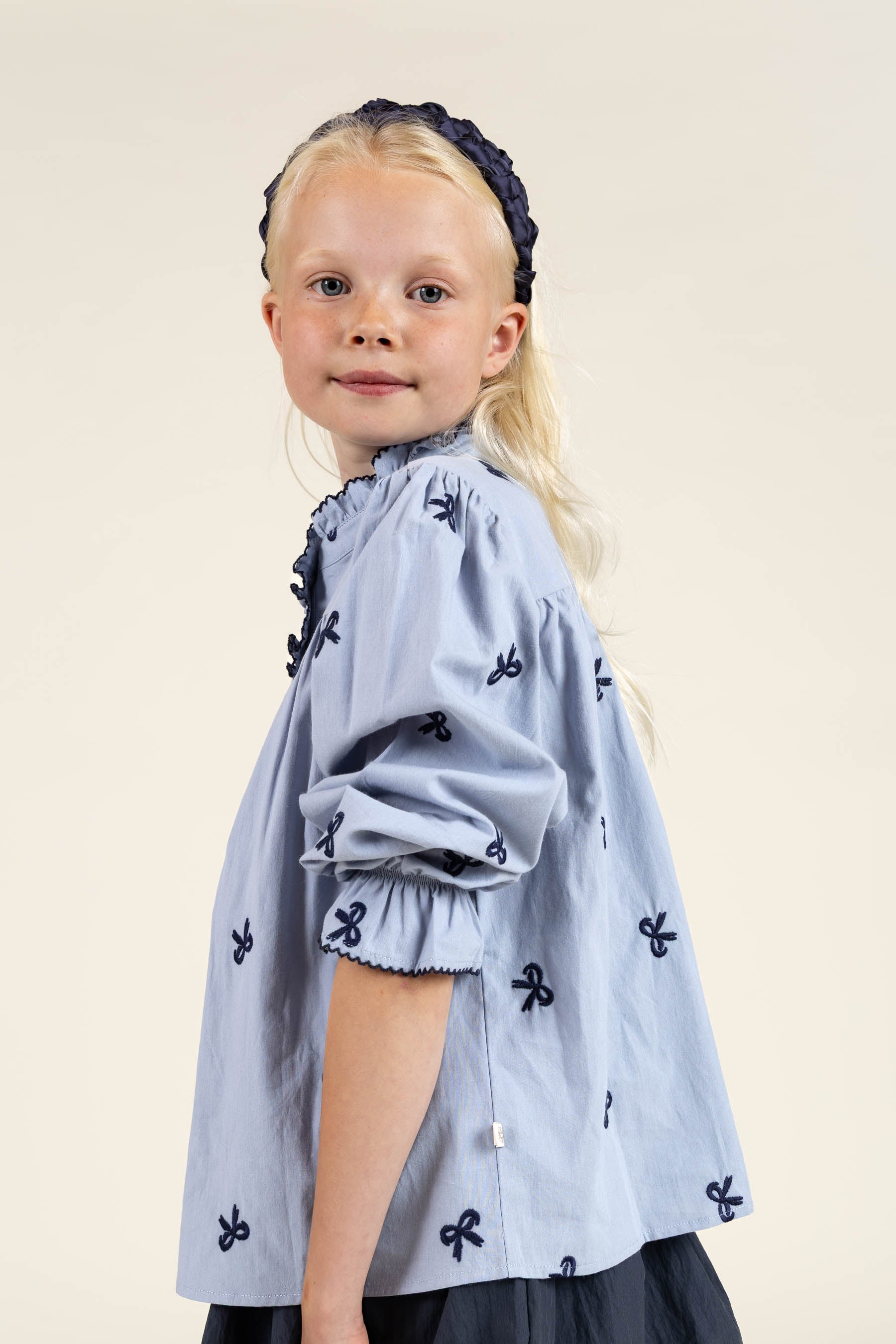 Popeline-Bluse mit Stickerei - Tween - Blue | 100676 Adison