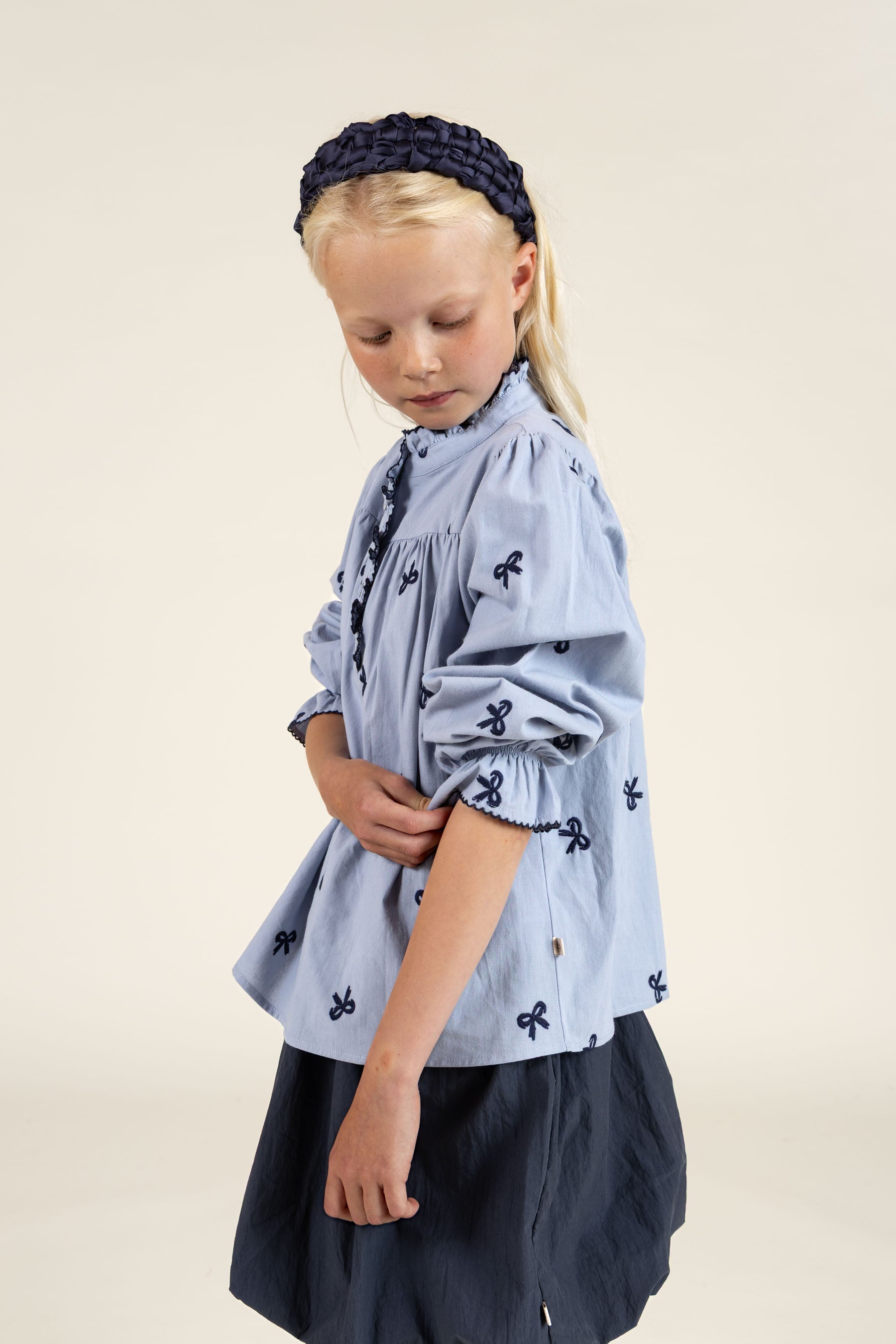 Popeline-Bluse mit Stickerei - Tween - Blue | 100676 Adison