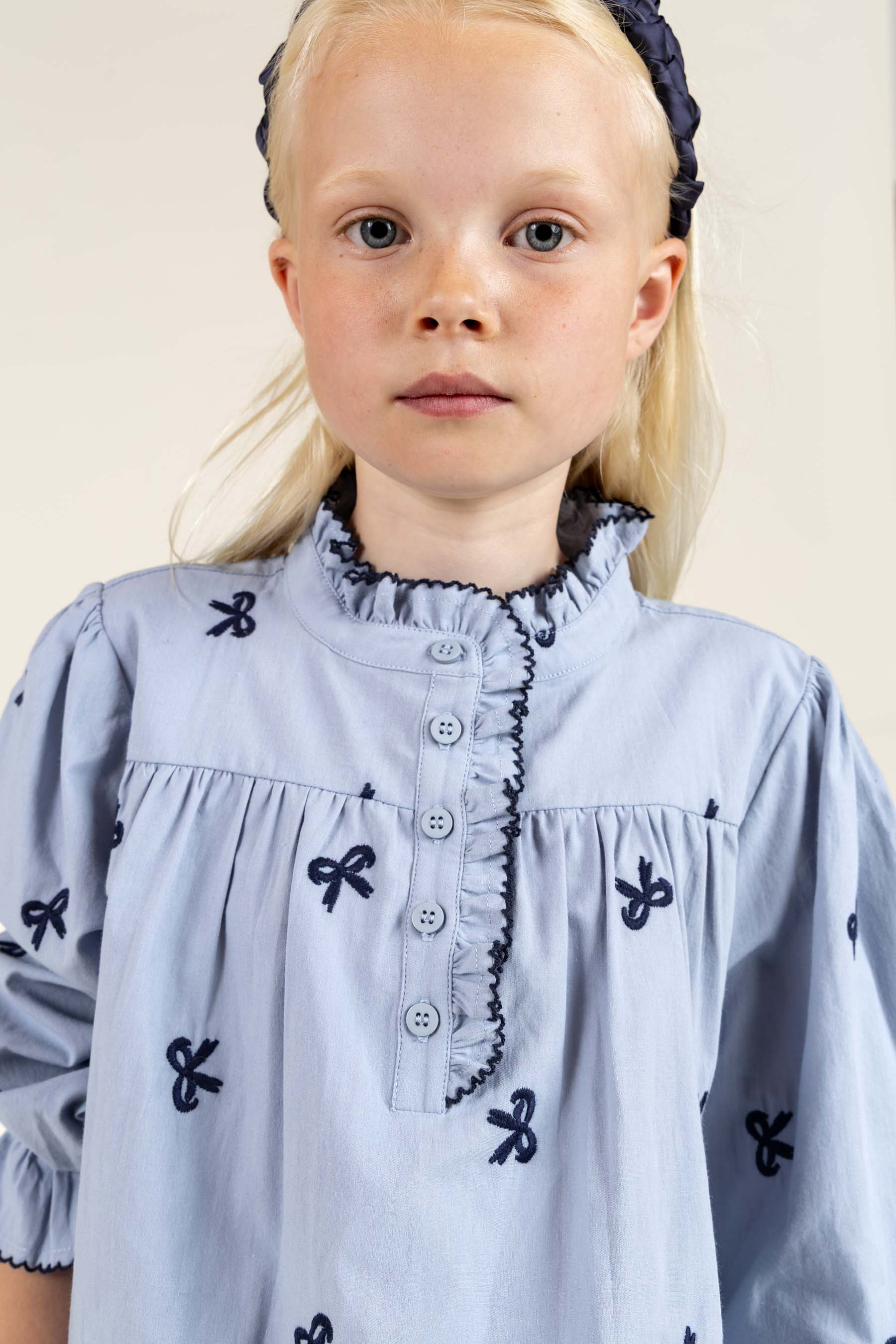 Popeline-Bluse mit Stickerei - Tween - Blue | 100676 Adison