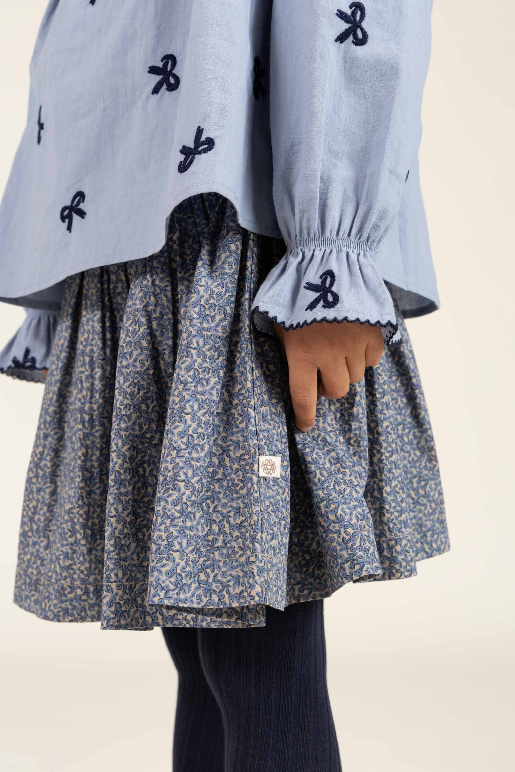 Bedruckter Popeline-Rock aus Baumwolle - Kids - Blue | 100794 Allie