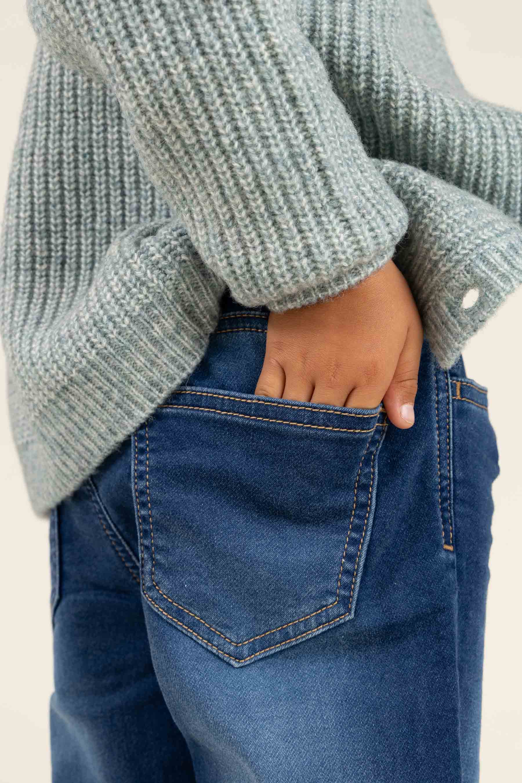 Sweat-Denim Pull-on Jeans - All - Blue Denim | 100656 Ancher