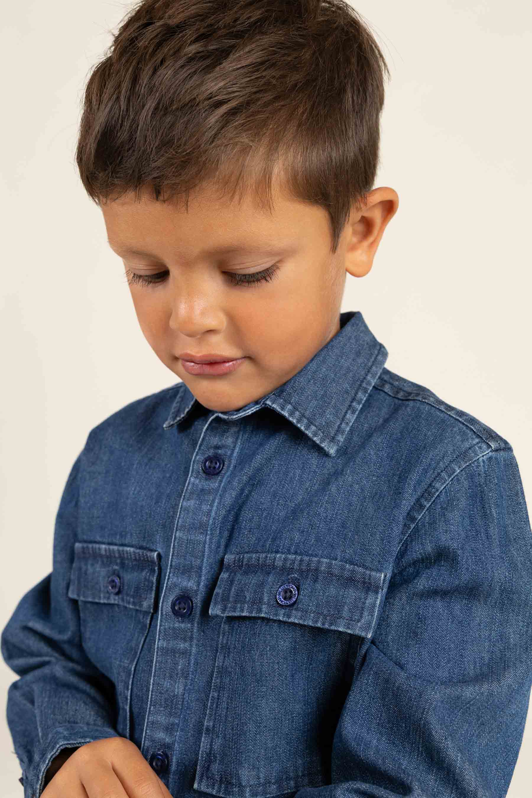 Jeanshemd - Kids - Dark Blue Denim | 100176 Delhi