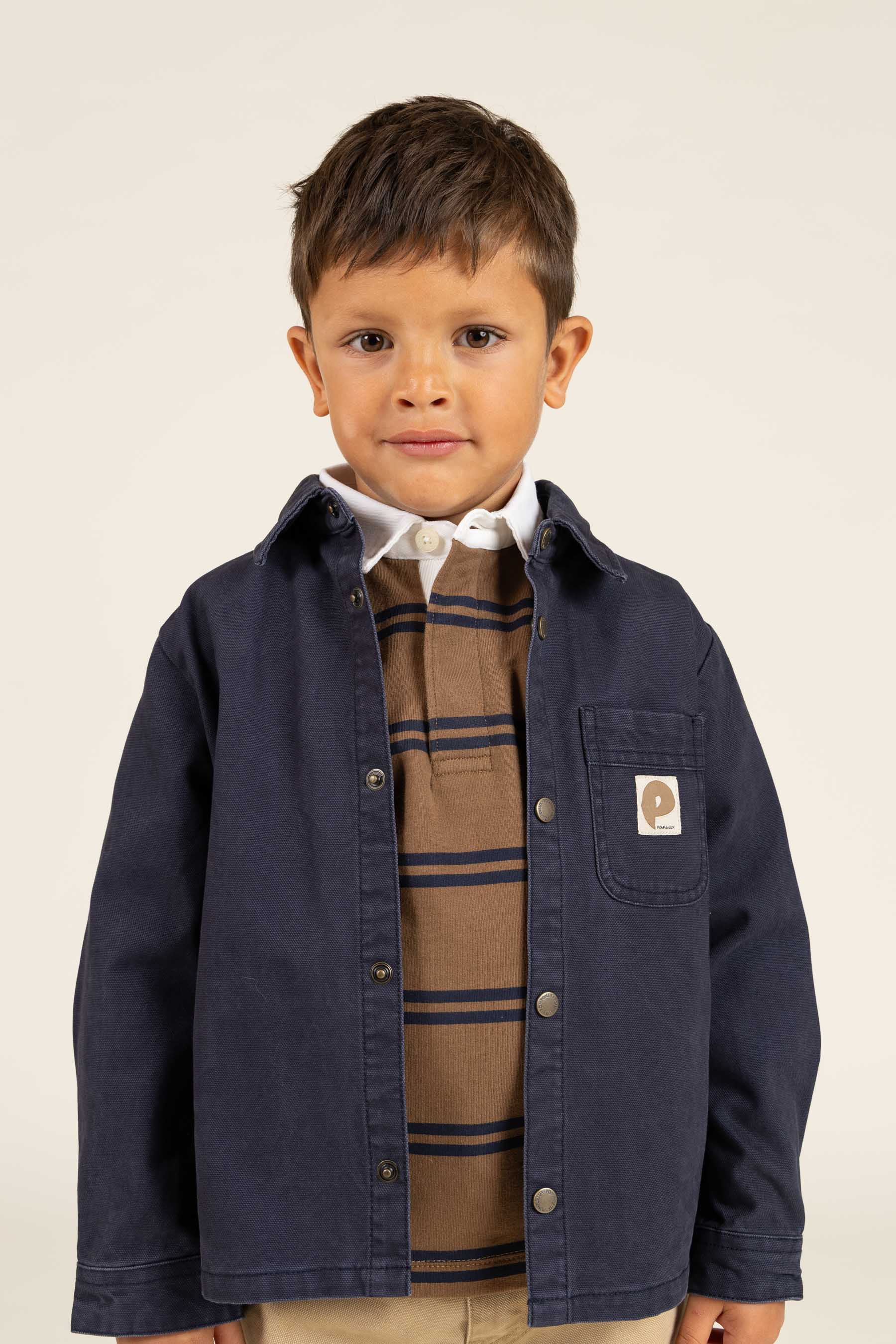 Polo-Sweatshirt - Kids - Coffee / Navy | 100644 Grant