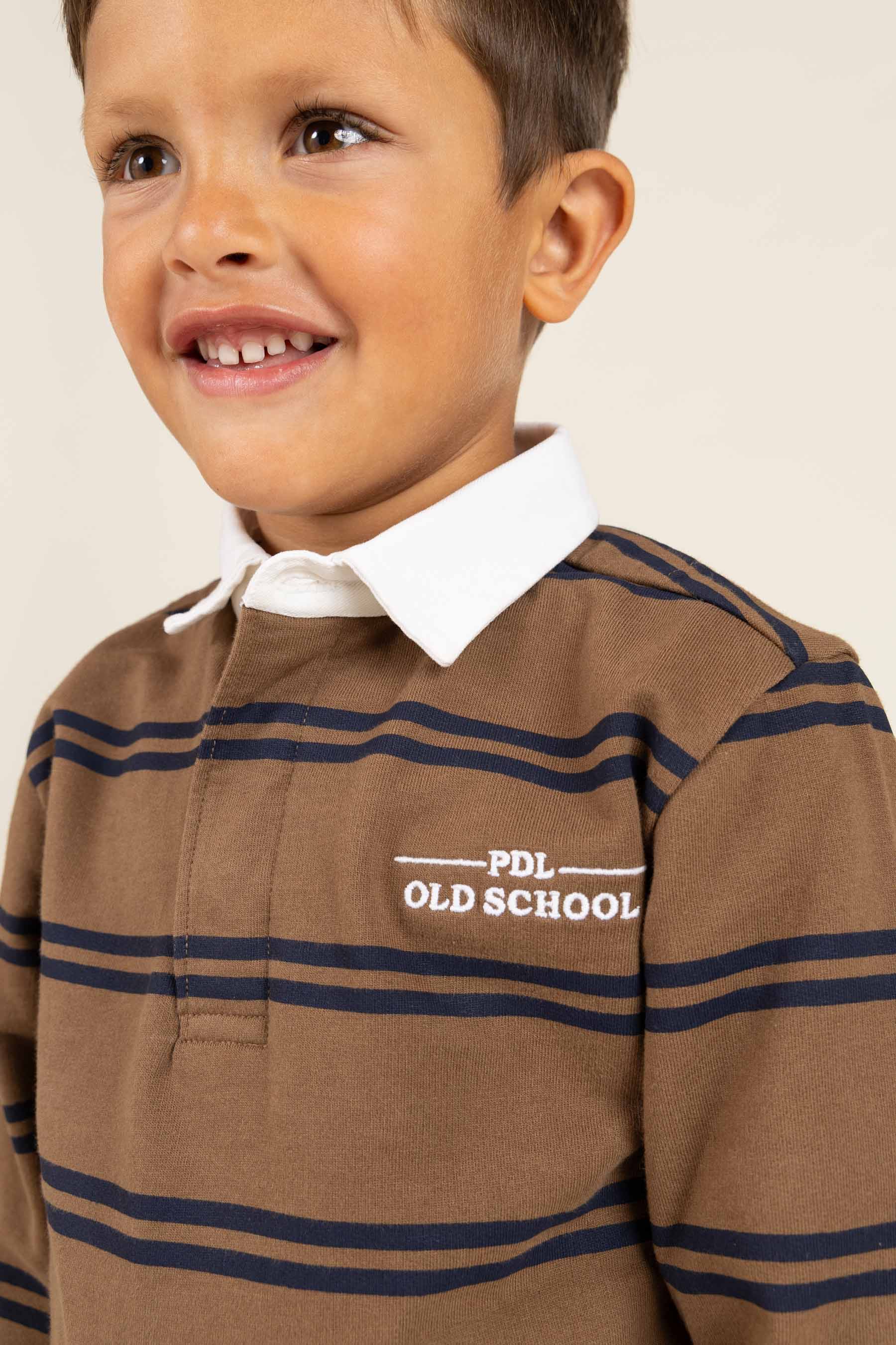 Polo-Sweatshirt - Kids - Coffee / Navy | 100644 Grant