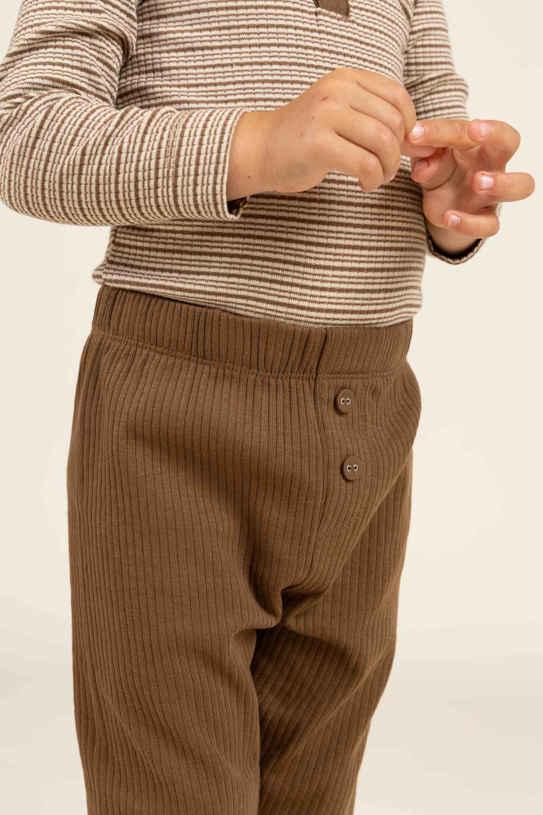 Baumwoll-Ripphose - Kids - Coffee | 100573 Manson