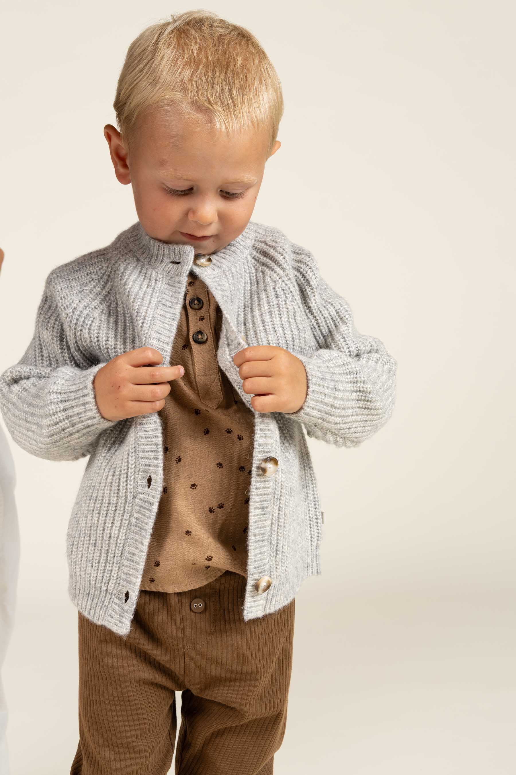 Strickjacke in Wollmischung - Kids - Grey Melange | 100746 Cork