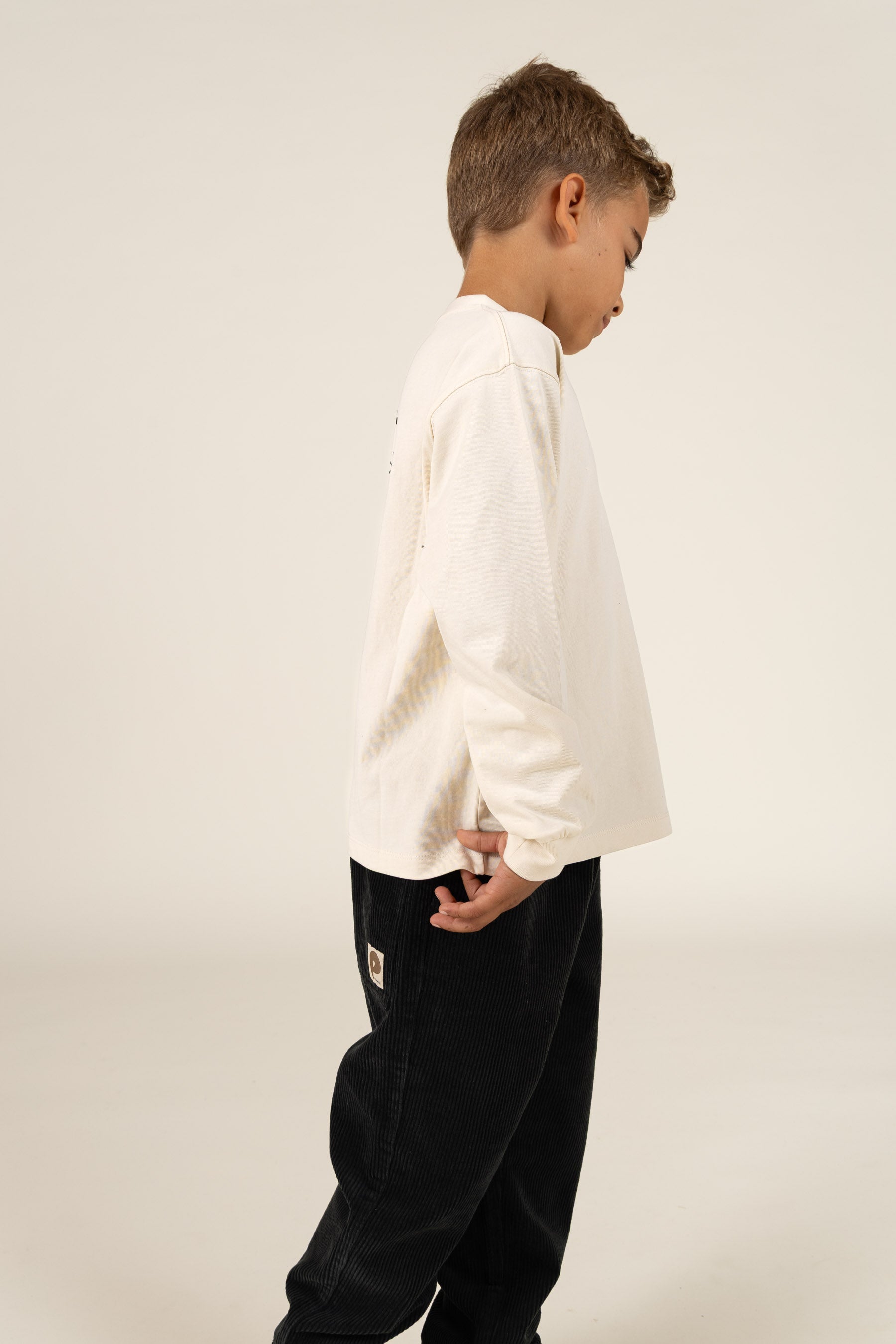 Übergroßes Heavyweight Langarm-T-Shirt - Tween - Off White | 100853 August