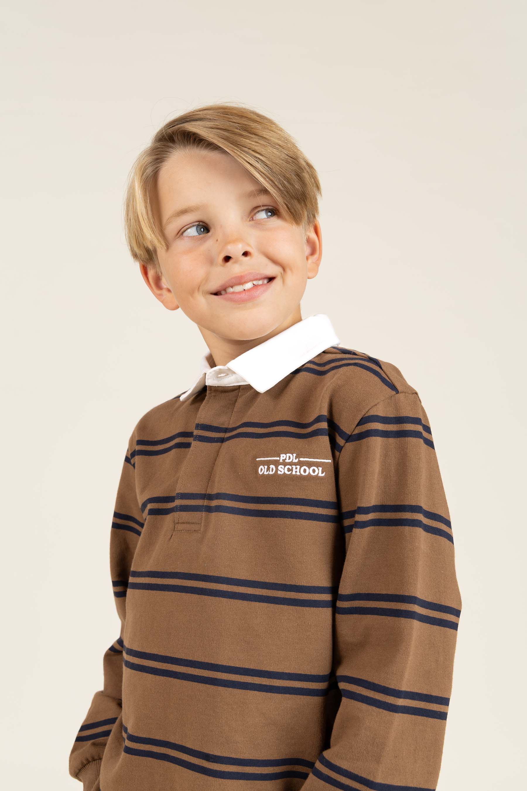 Polo-Sweatshirt - Tween - Coffee / Navy | 100645 Grant