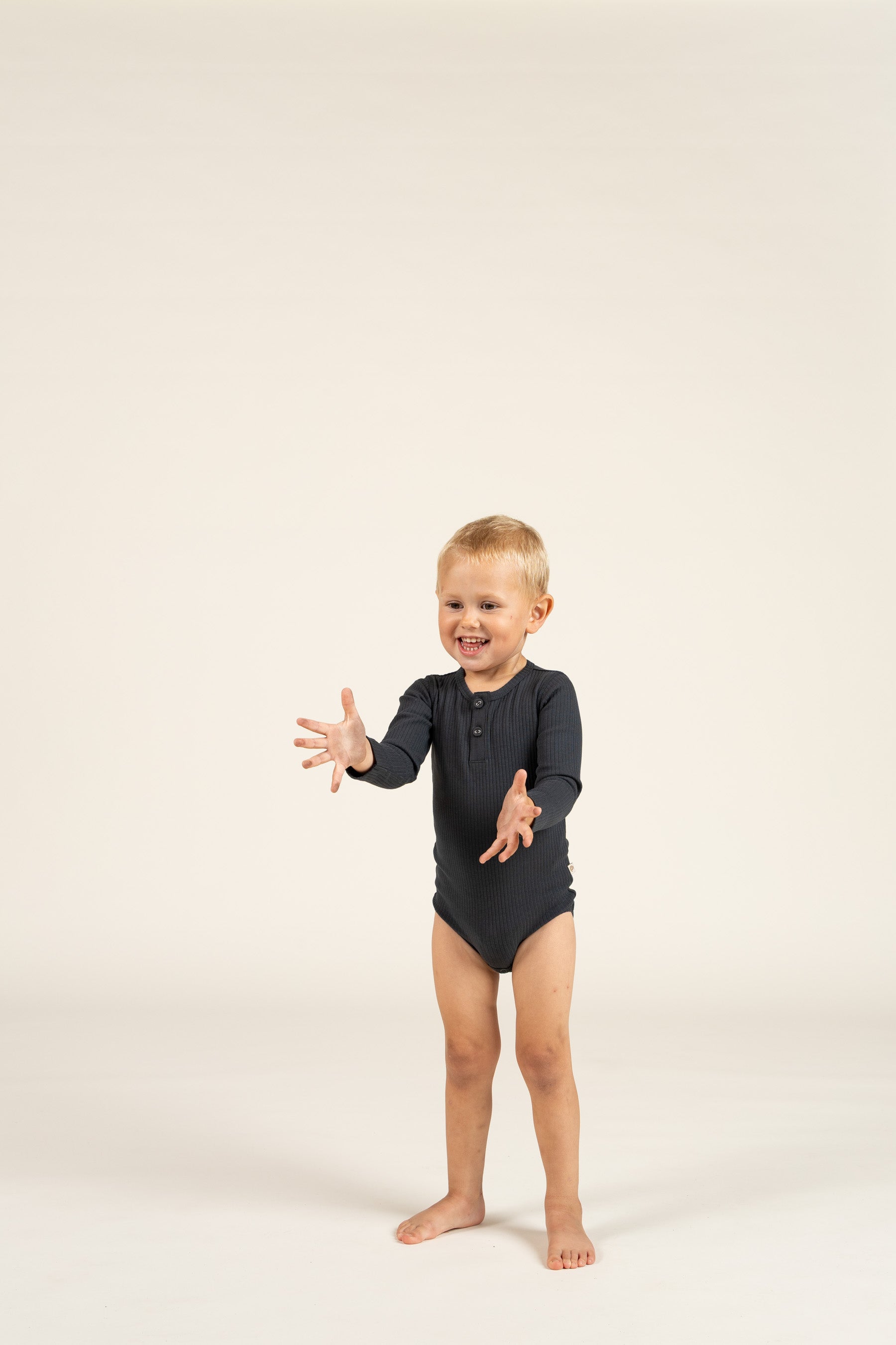 Langärmeliger Baumwoll-Ripp-Body - Kids - Forest Green | 100560 Manson