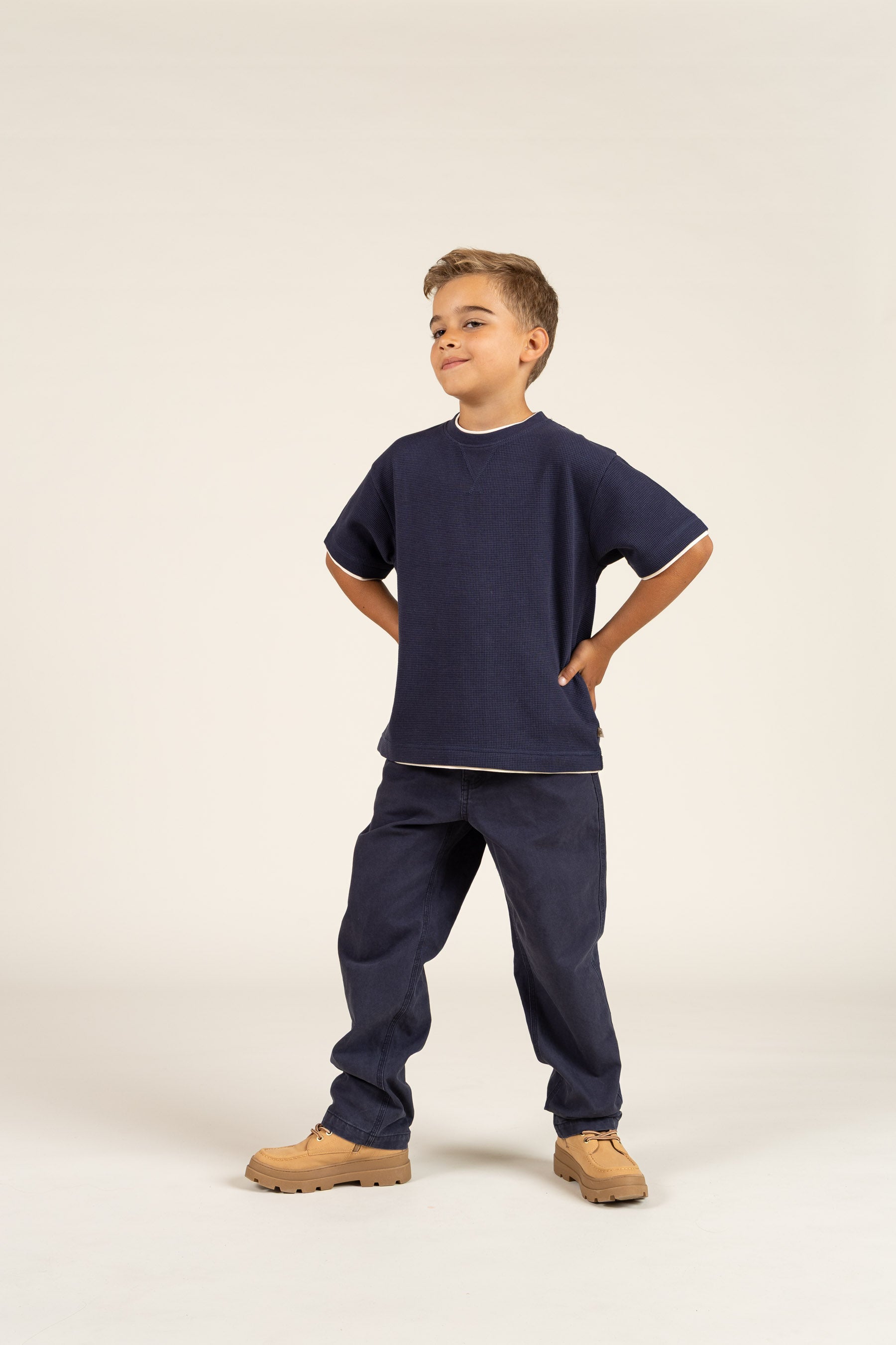 Texturiertes T-Shirt - Tween - Navy | 100710 Malthe